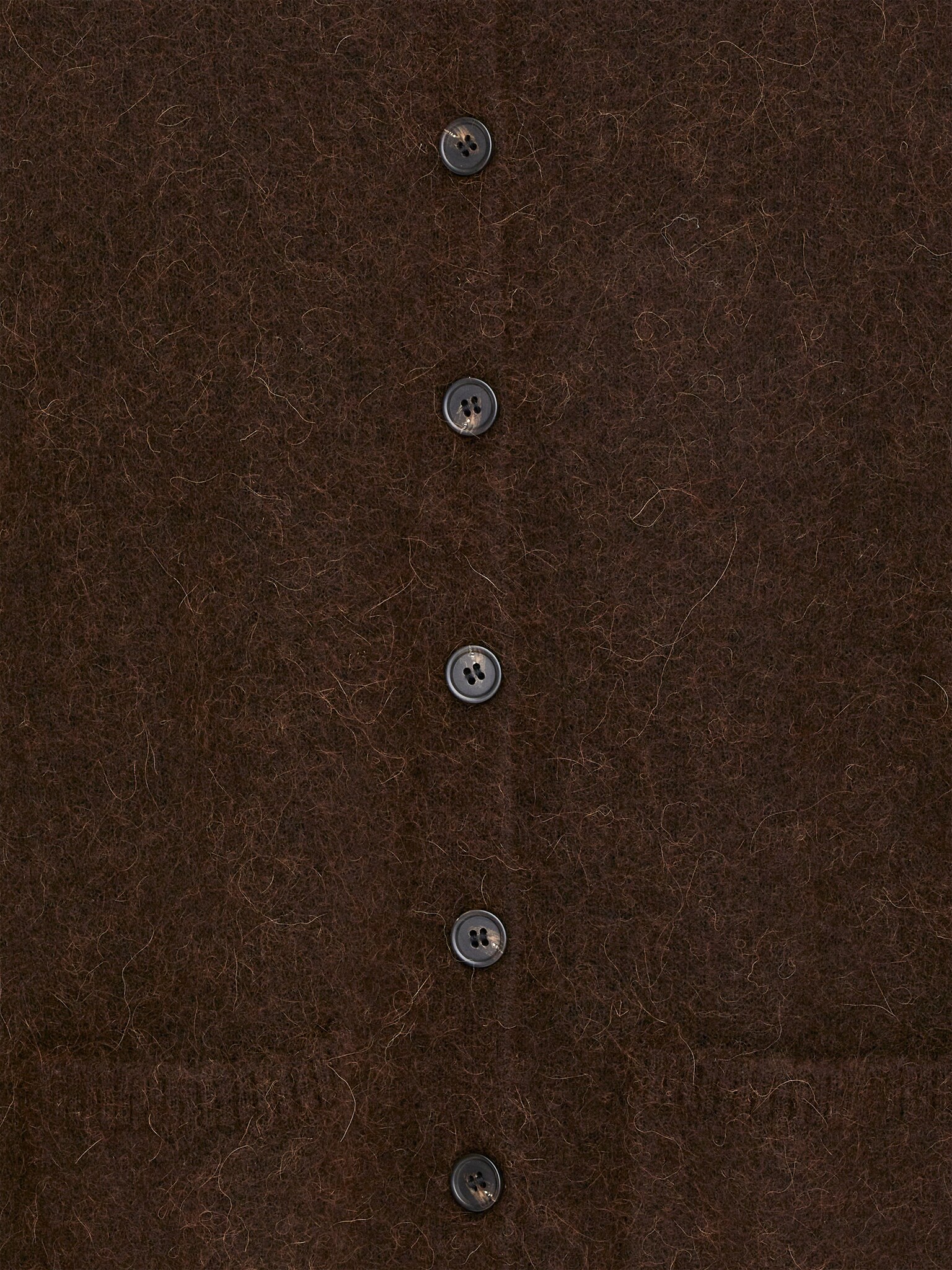 Cardigan en mélange de laine et d'alpaga - Marron foncé/Gris chiné - 3