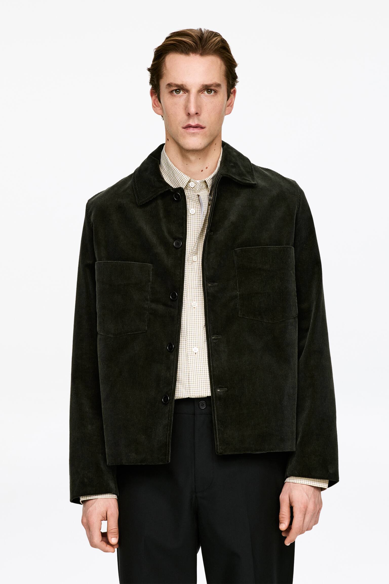 Corduroy jack - Donkergroen - 5