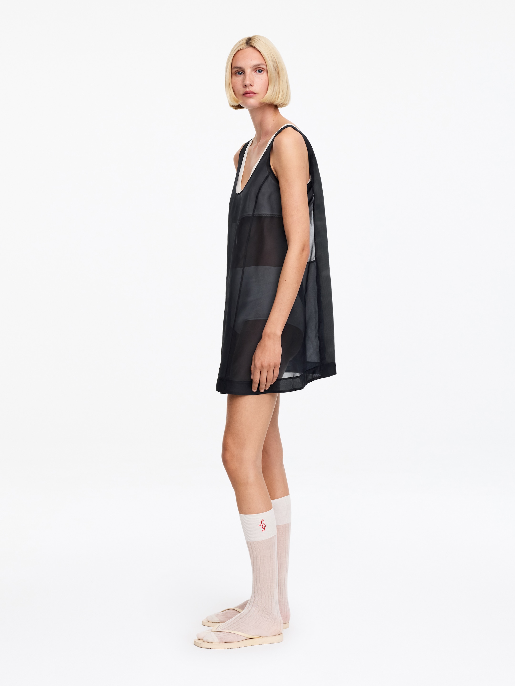 ARKET and Laila Gohar A-Line Mini Dress - Dark Navy - Loose fit - Women - StillMedia/Lookbook - 7