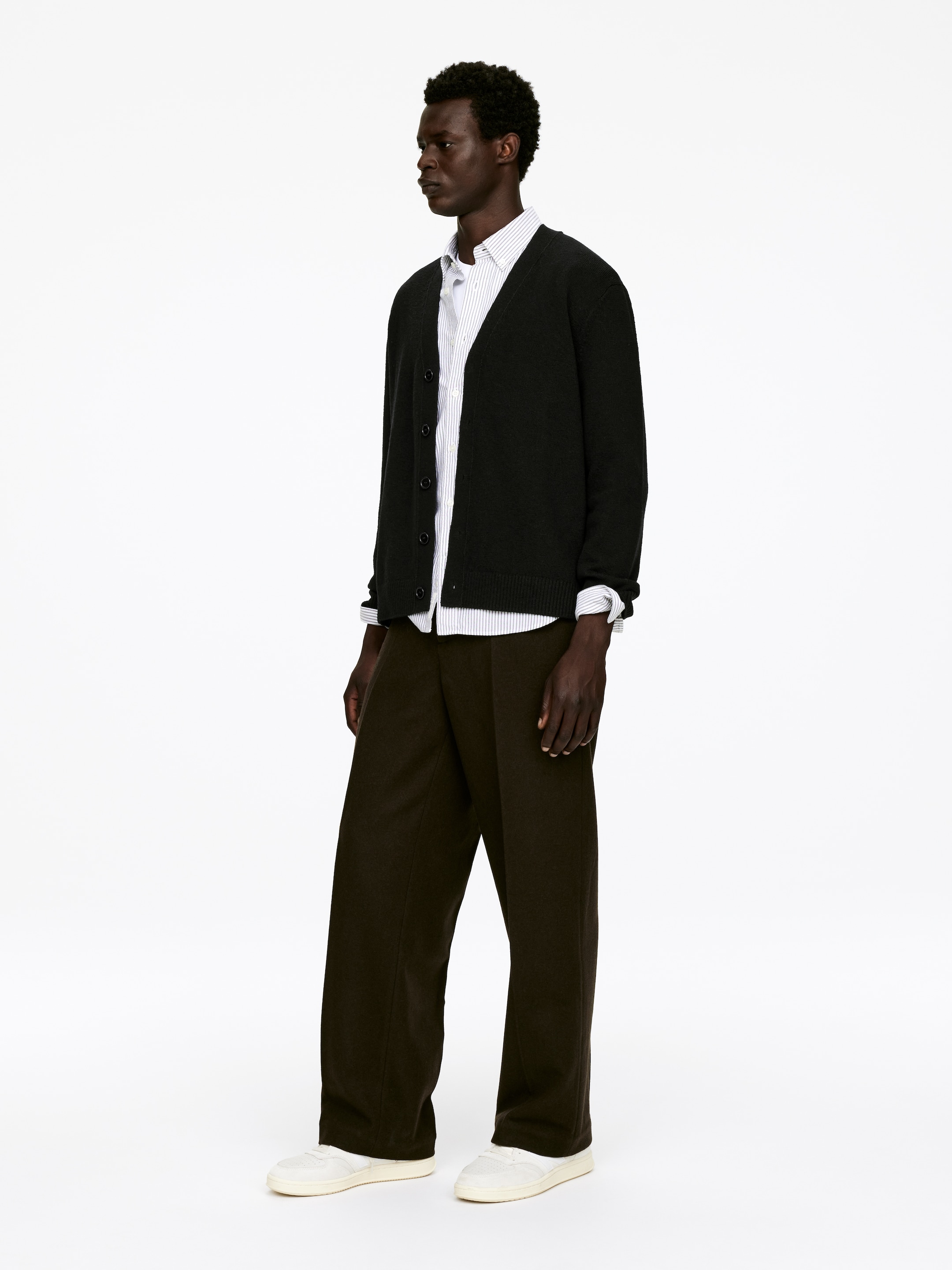 Agrandir l'image: Cardigan en laine et coton - Noir - HOMME | H&M CH 3