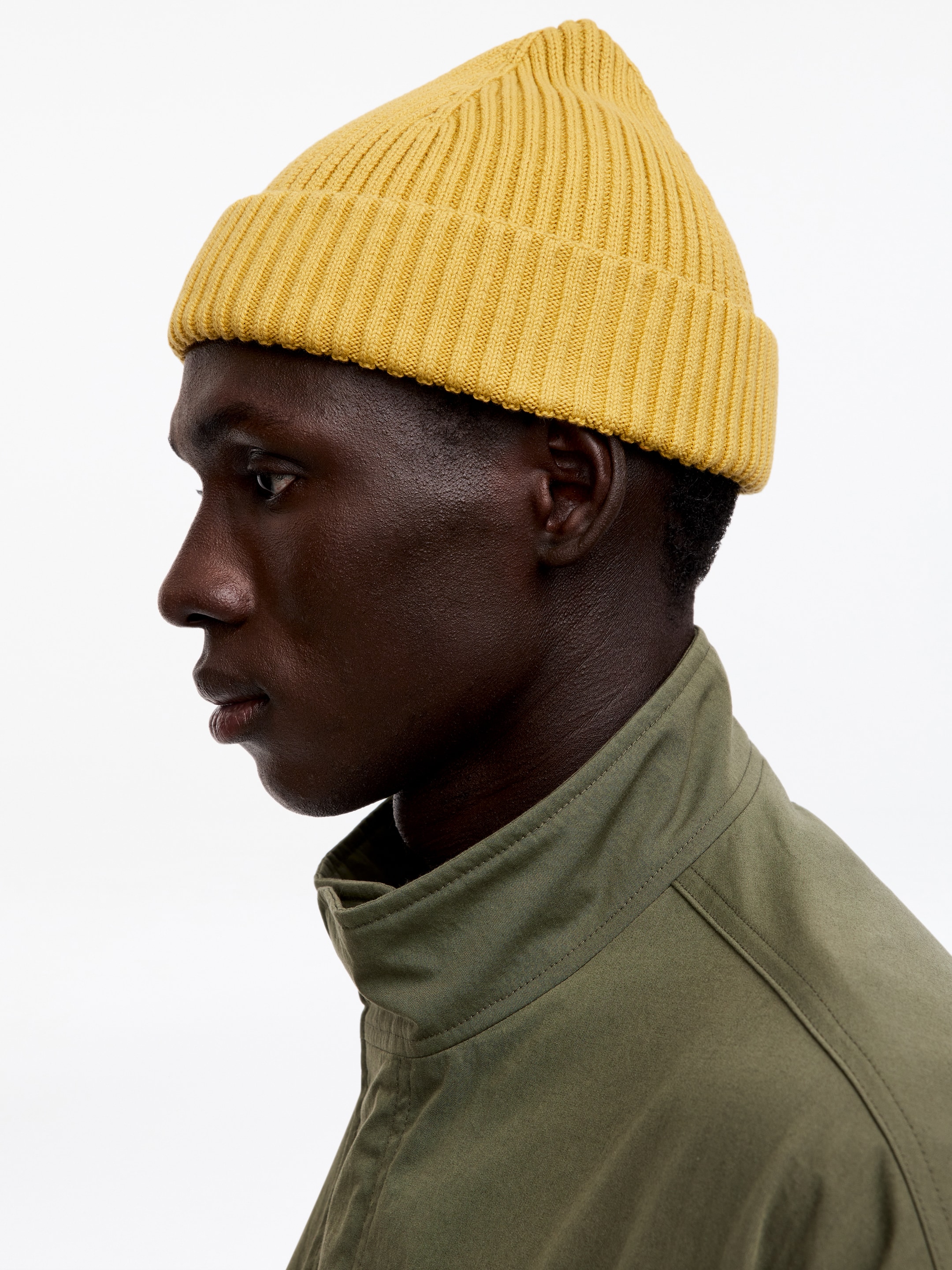 Bawełniana czapka w prążki - Żółty - men - StillMedia/Lookbook - 2