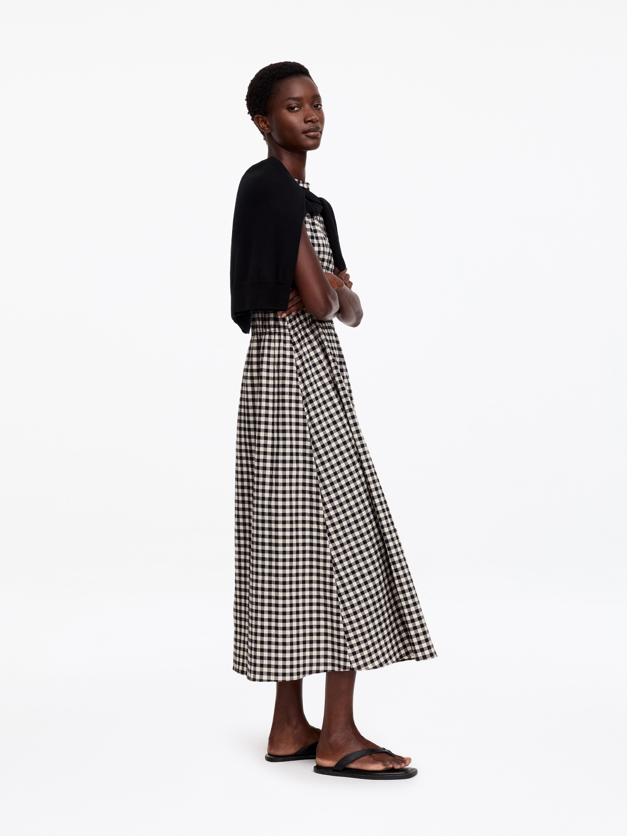 Seersucker Dress - White/Black - Slim fit - women - StillMedia/Lookbook - 8
