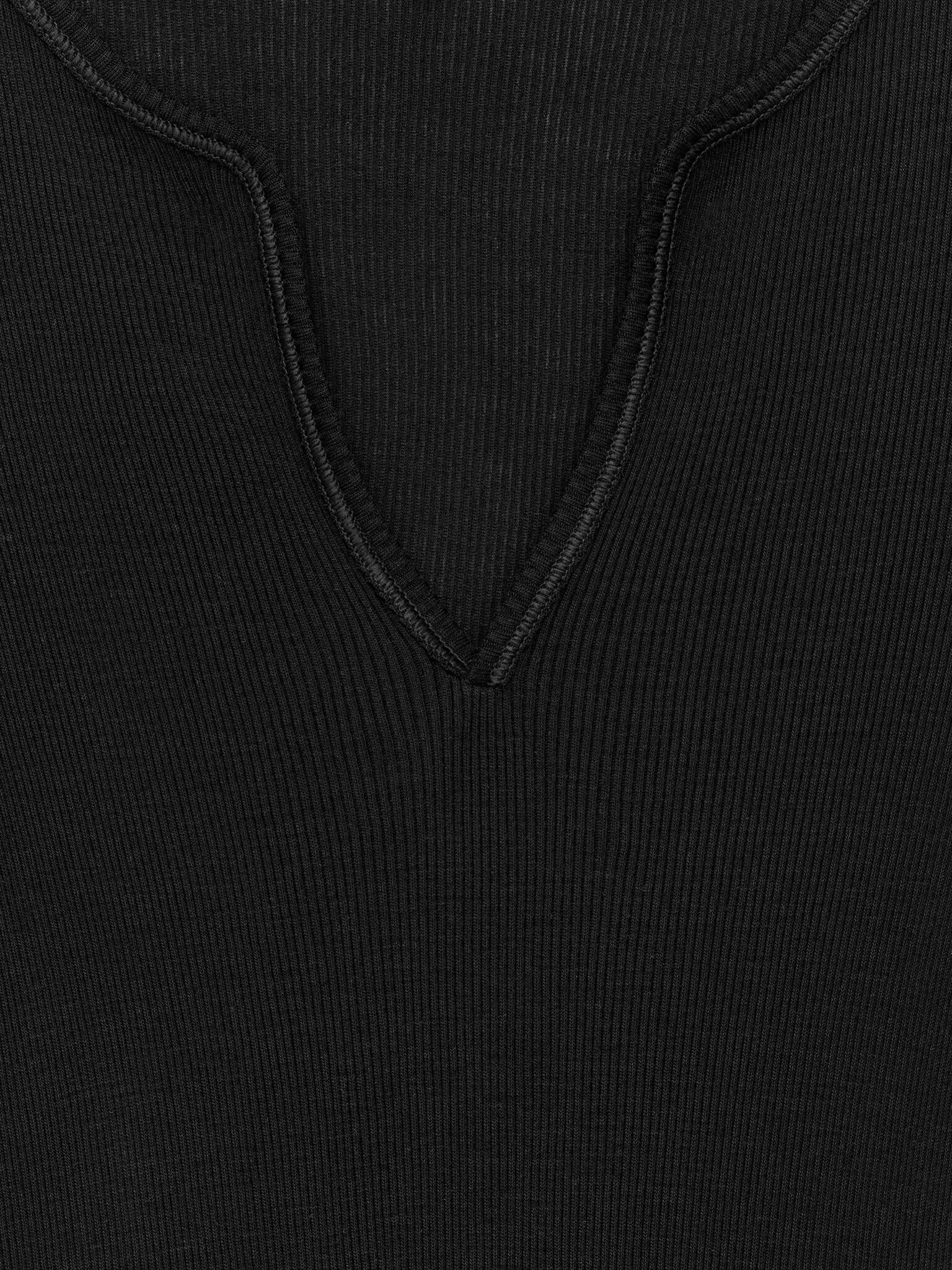 Haut côtelé en laine et soie - Noir/Blanc cassé - 5