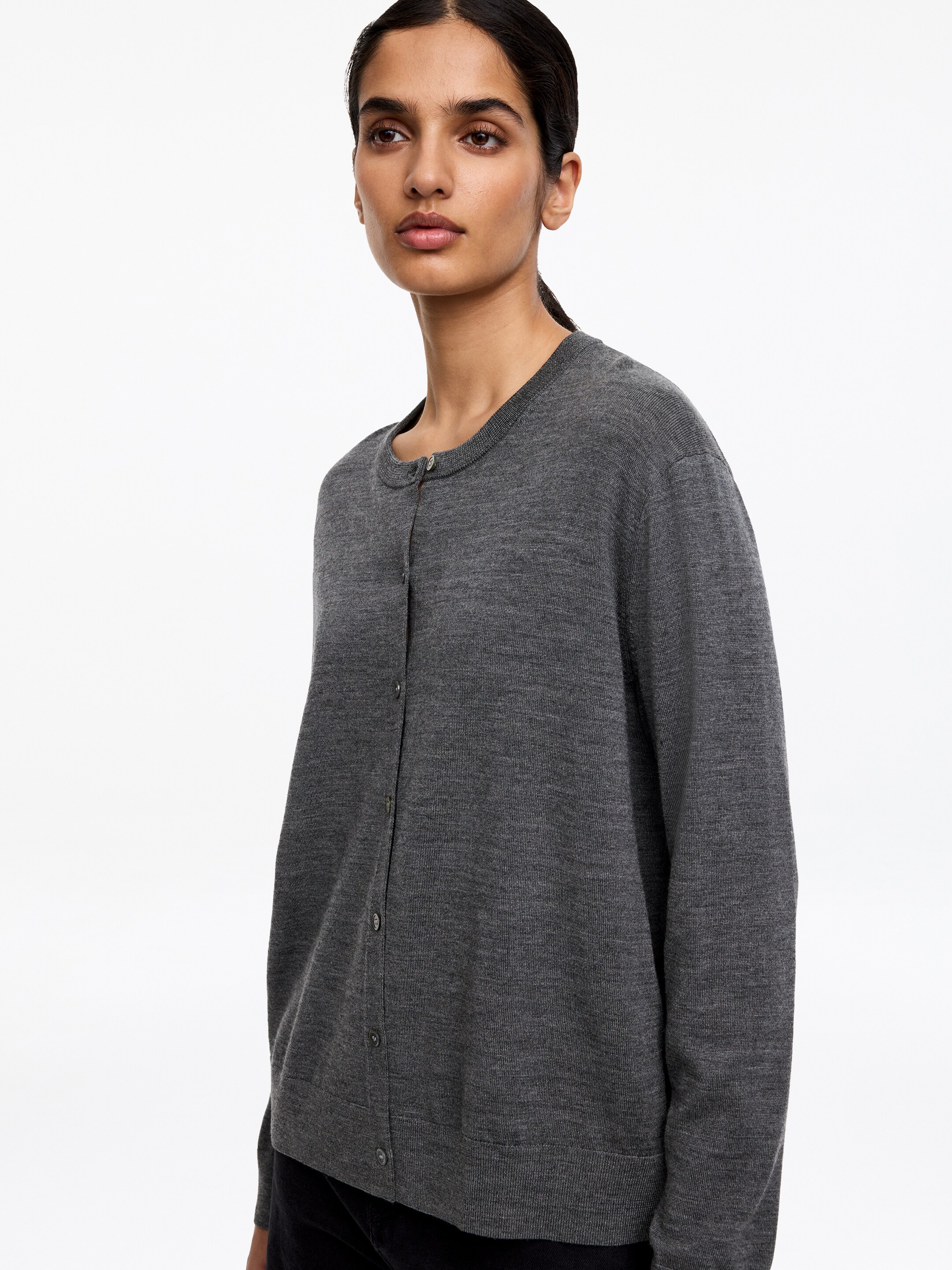 Cardigan in lana merino - Grigio - Regular fit - Women - StillMedia/Lookbook - 10