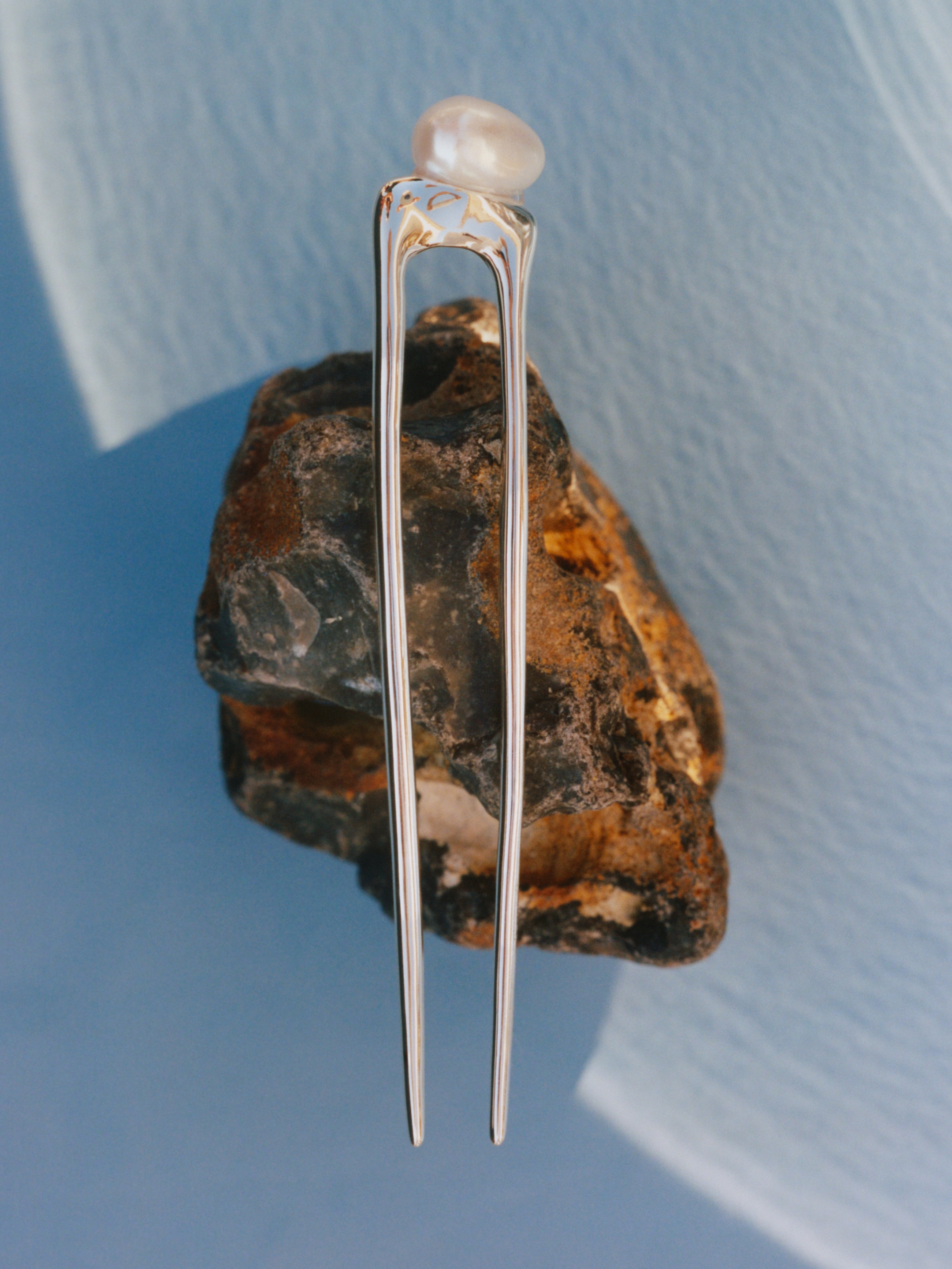 Freshwater Pearl Hair Pin - Silver - women - StillMedia/Environmental - 1