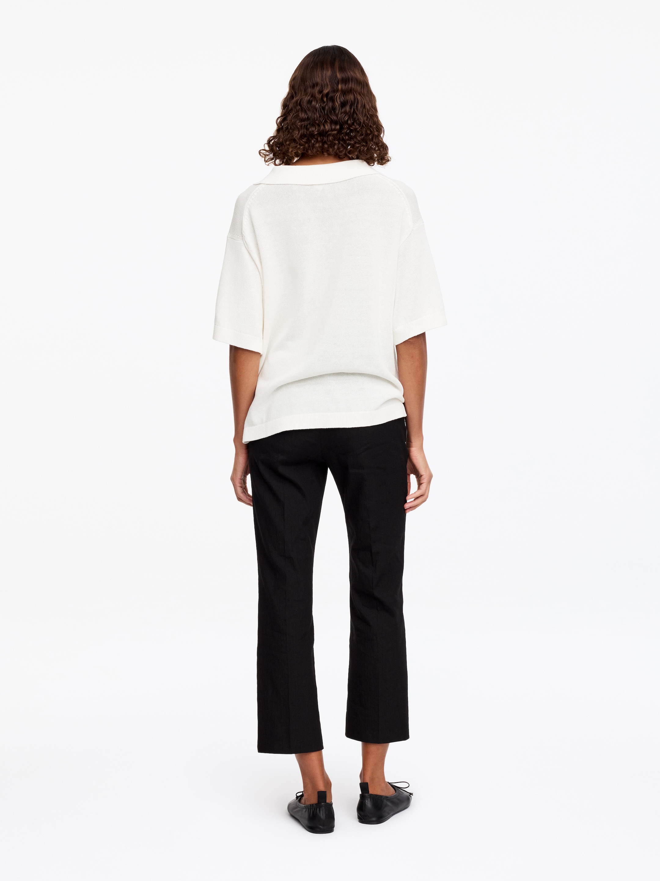 Jersey tipo polo de punto - Blanco - Corte holgado - Women - StillMedia/Lookbook - 2