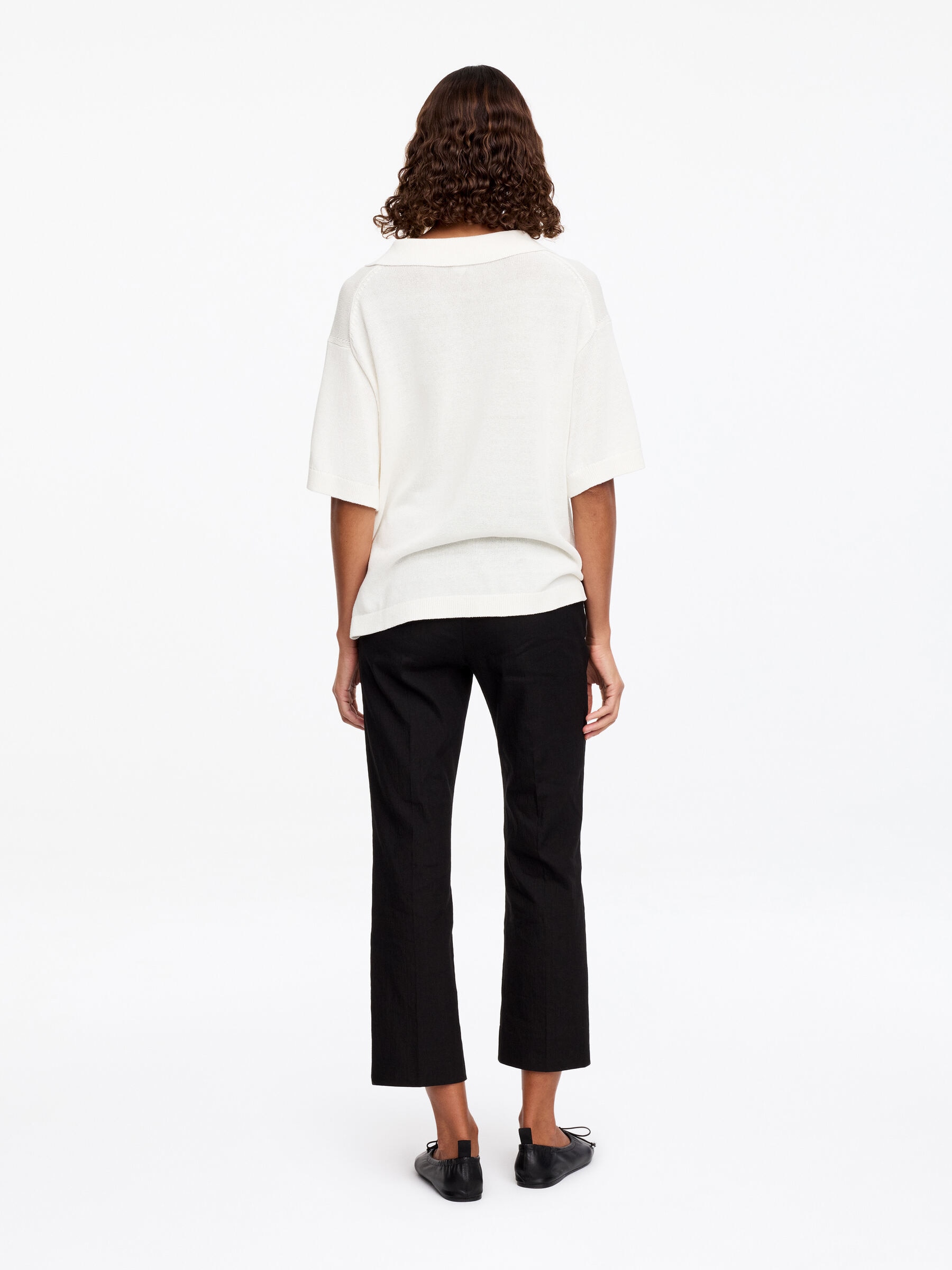 Jersey tipo polo de punto - Blanco - Corte holgado - Women - StillMedia/Lookbook - 2
