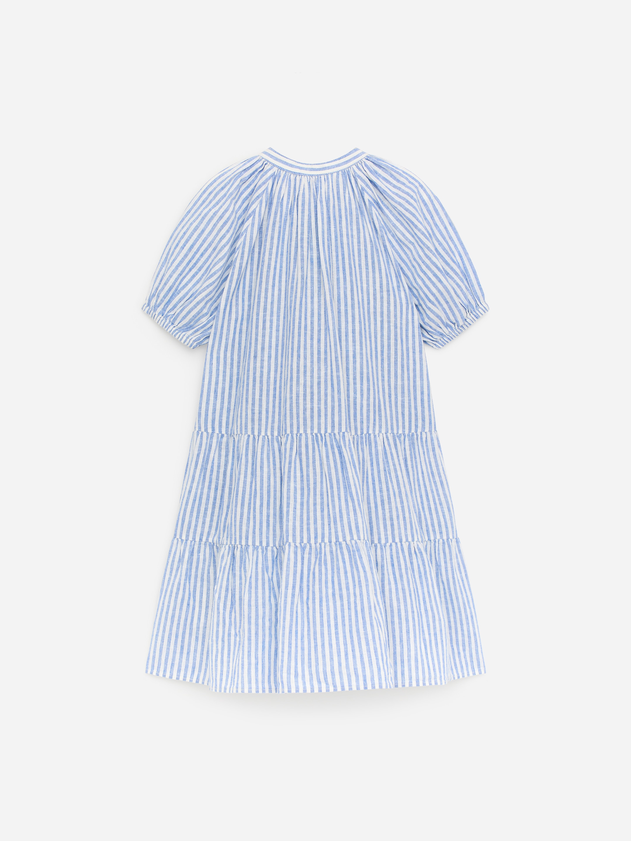 Cotton Linen Dress - Blue/White - Relaxed fit - Children - StillMedia/DescriptiveStillLife - 3