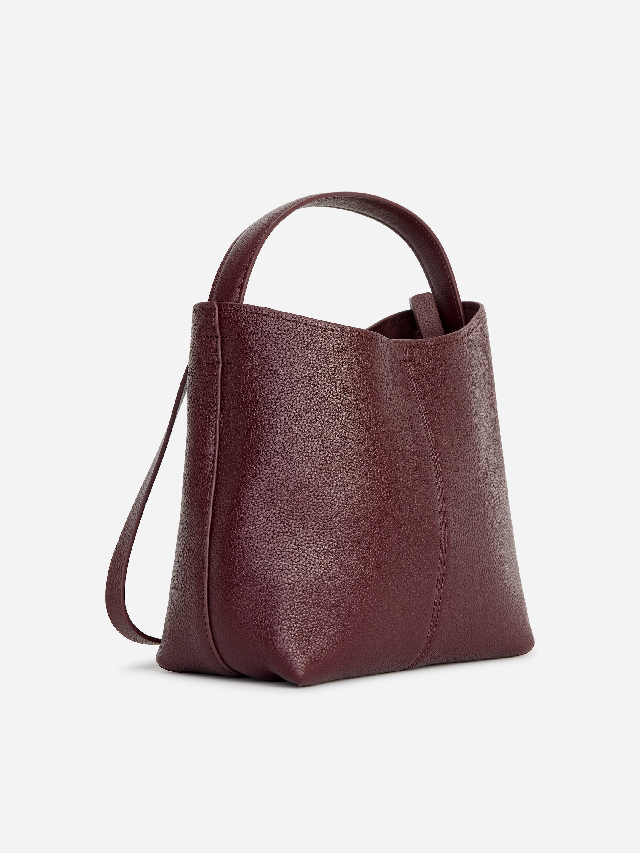 Small Leather Bucket Bag - Dark red - women - StillMedia/DescriptiveStillLife - 3