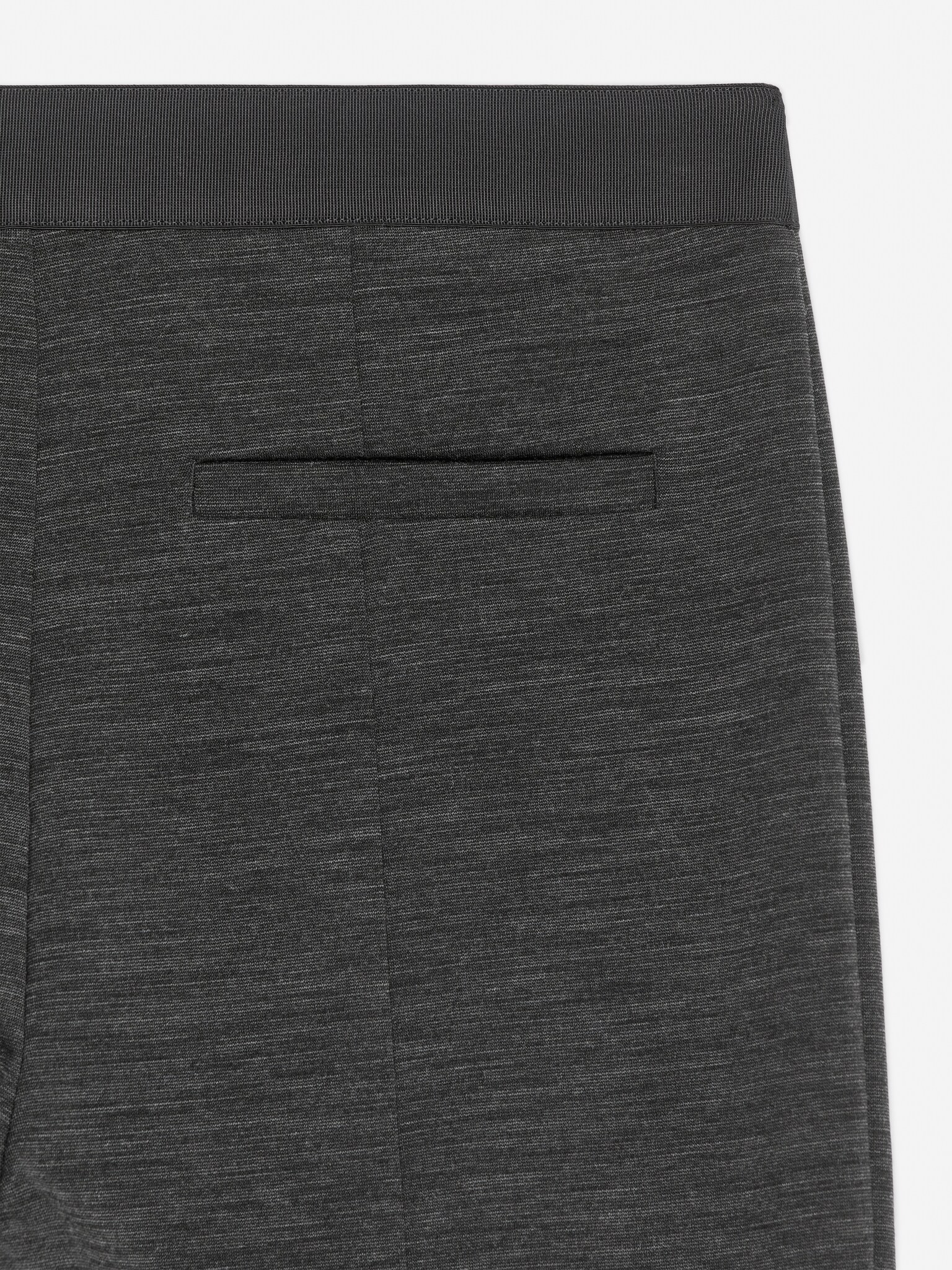 Stretch Zip-Detail Trousers - Dark Grey Melange/Black - 4