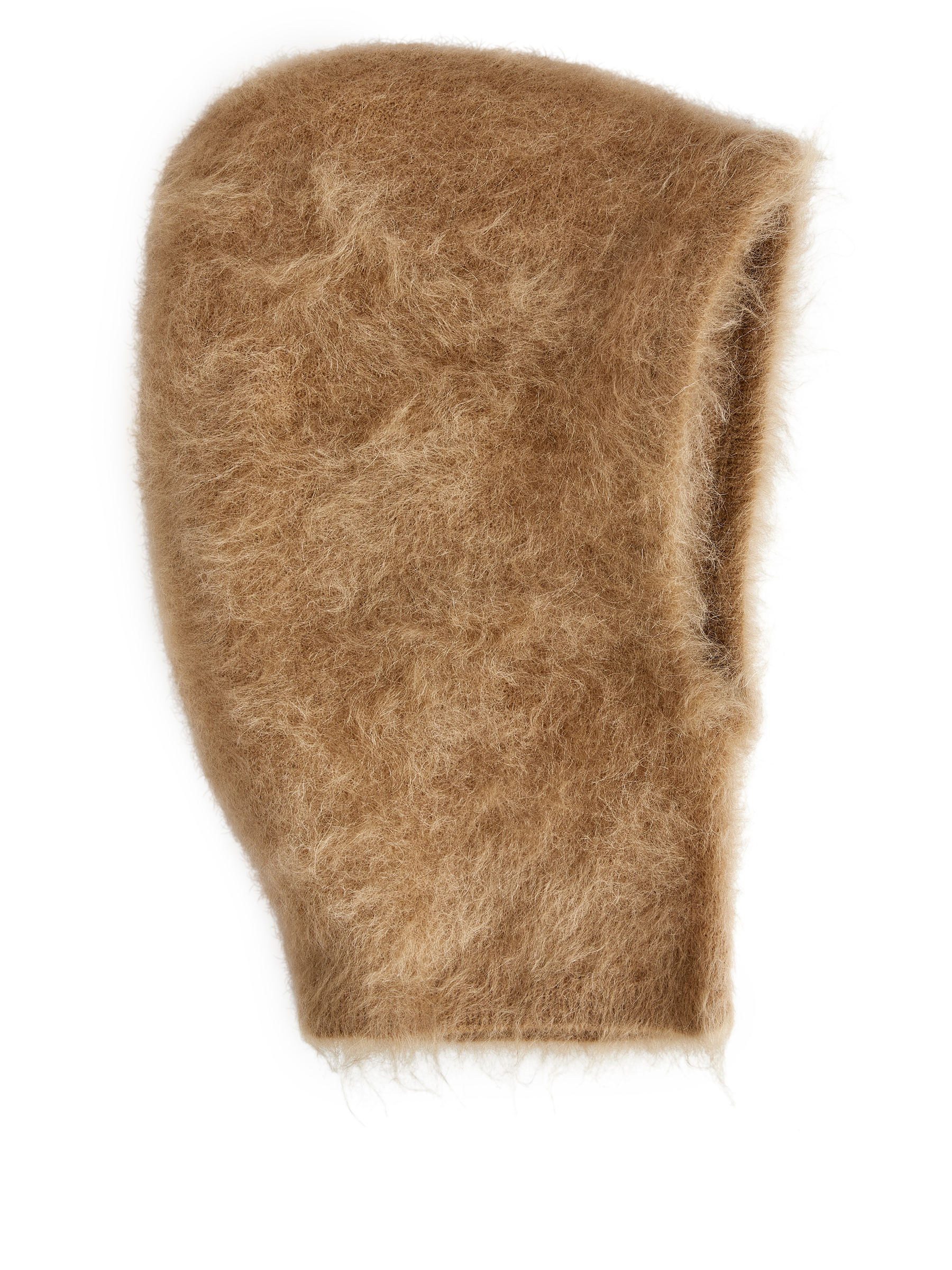 Mohair-Wool Blend Hood-Beige-6614