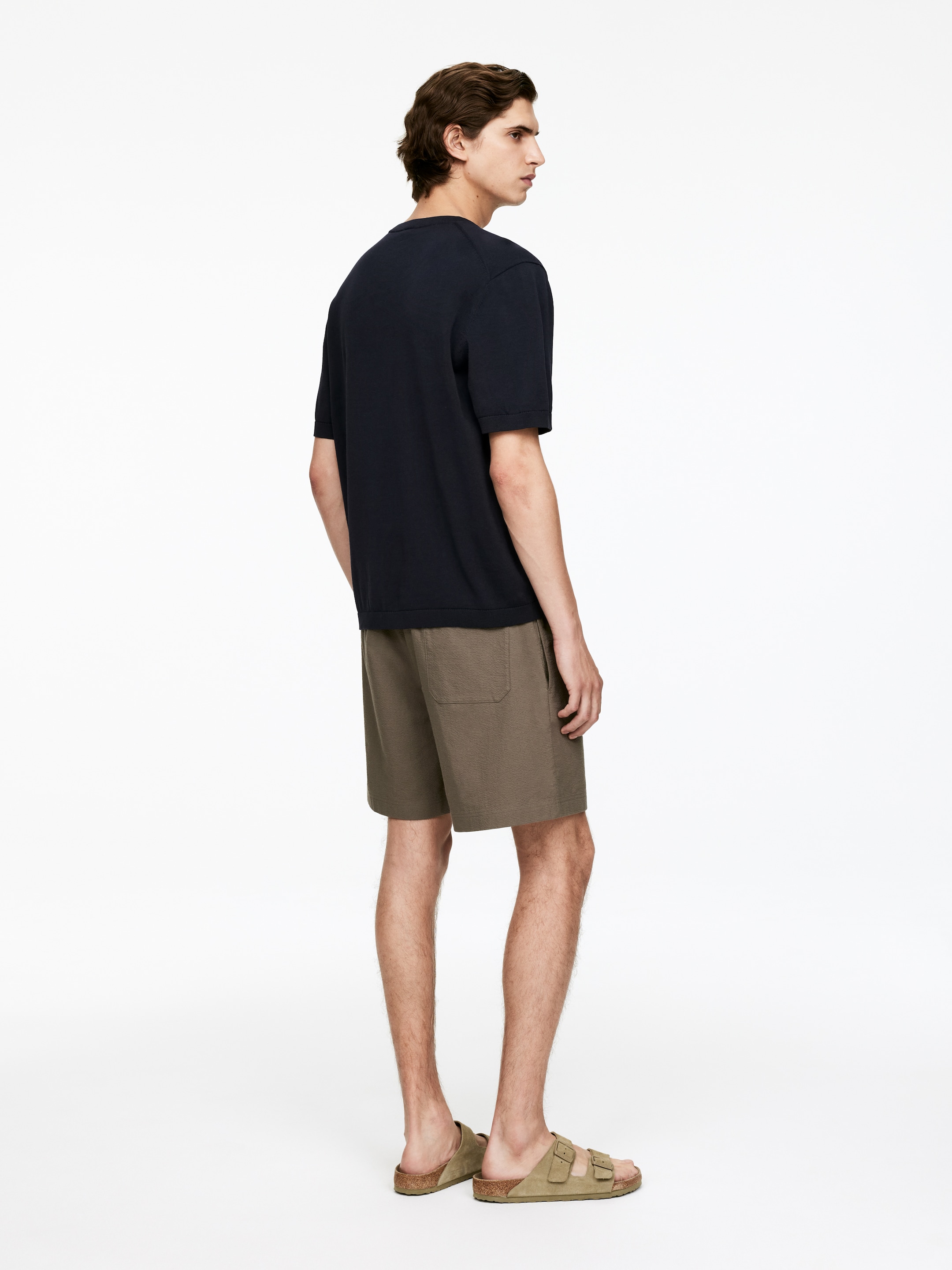 Ingrandisci l'immagine: Fine-Knit Cotton T-Shirt - Dark Blue - UOMO | H&M CH 2
