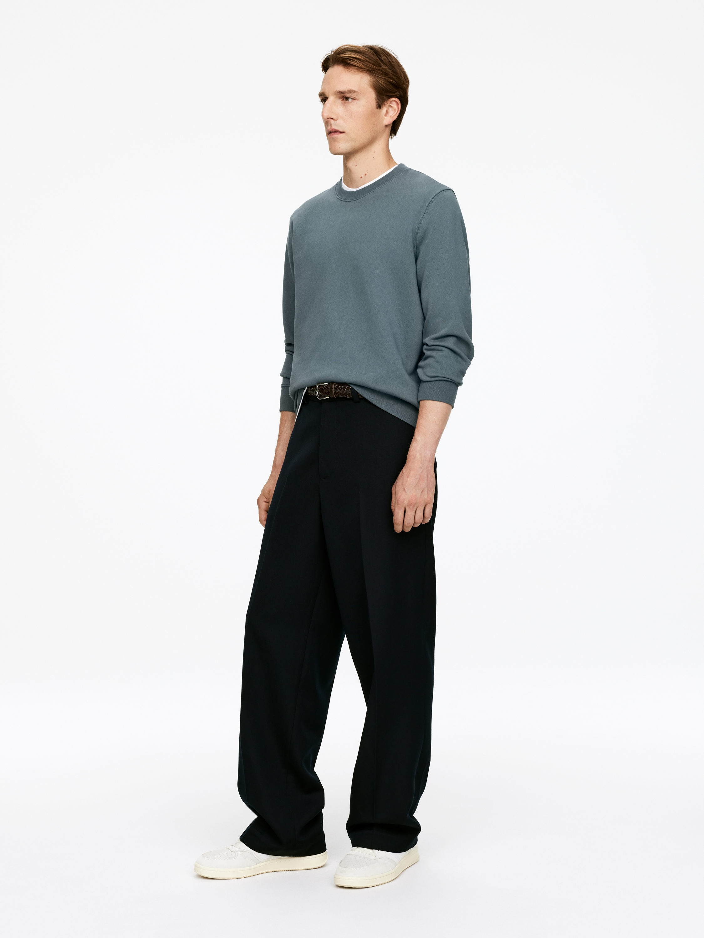 Mid-Weight Sweatshirt - Dusty Blue - Regular fit - Men - StillMedia/Lookbook - 3