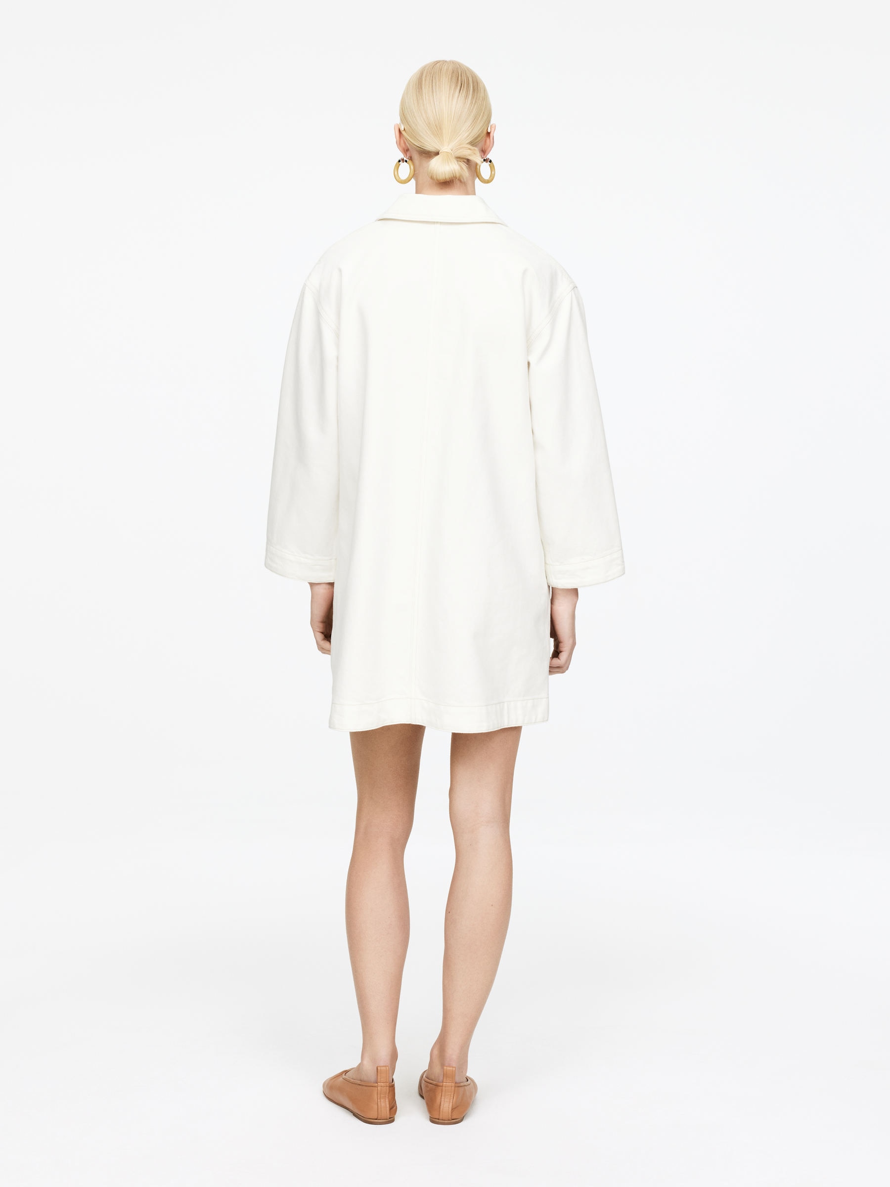 Denim Tunic - White - Loose fit - Women - StillMedia/Lookbook - 4