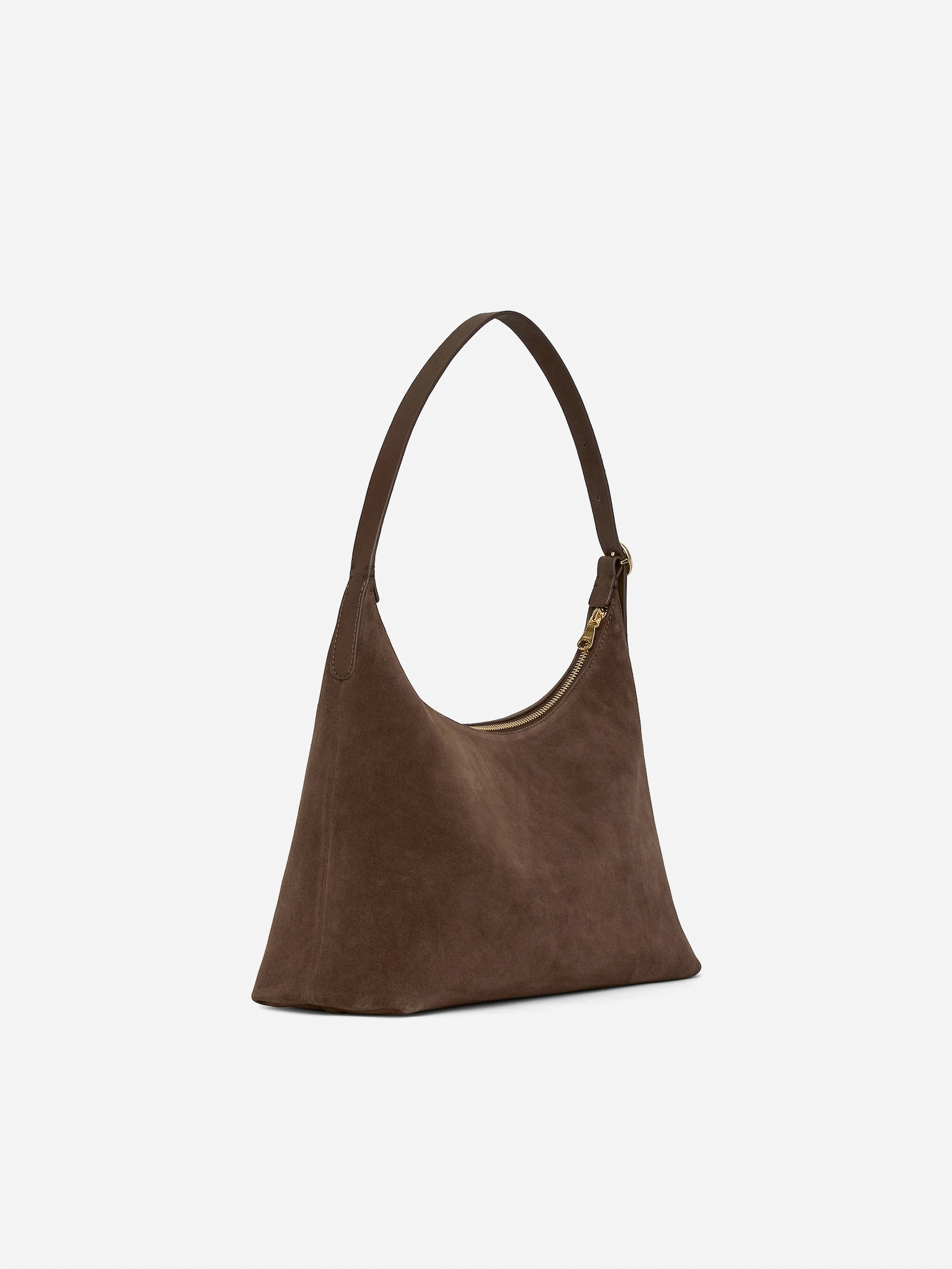 Suede Shoulder Bag - Brown - 7