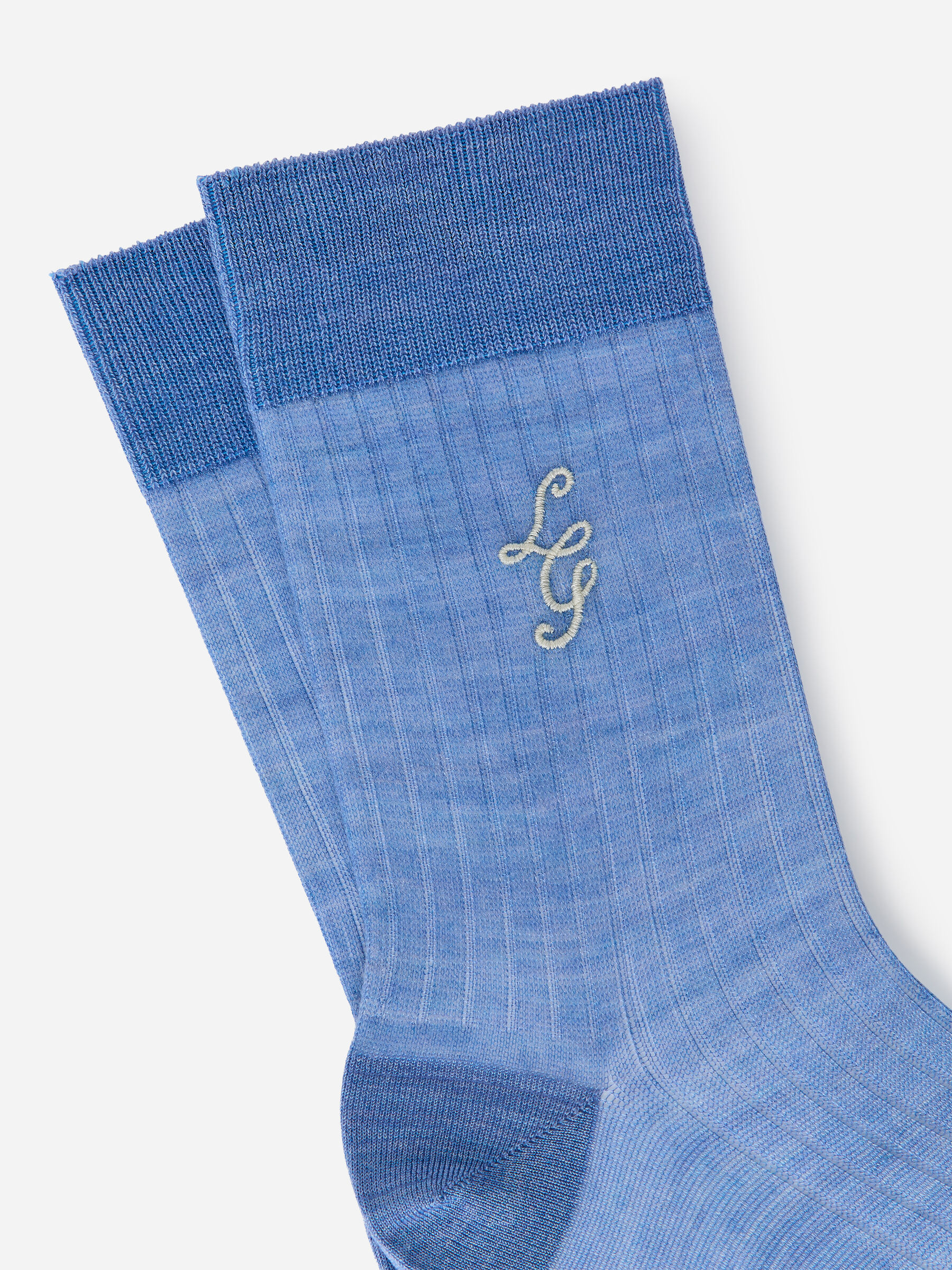 ARKET and Laila Gohar Monogram Crew Socks - Light Blue - Women - StillMedia/DescriptiveDetail - 1
