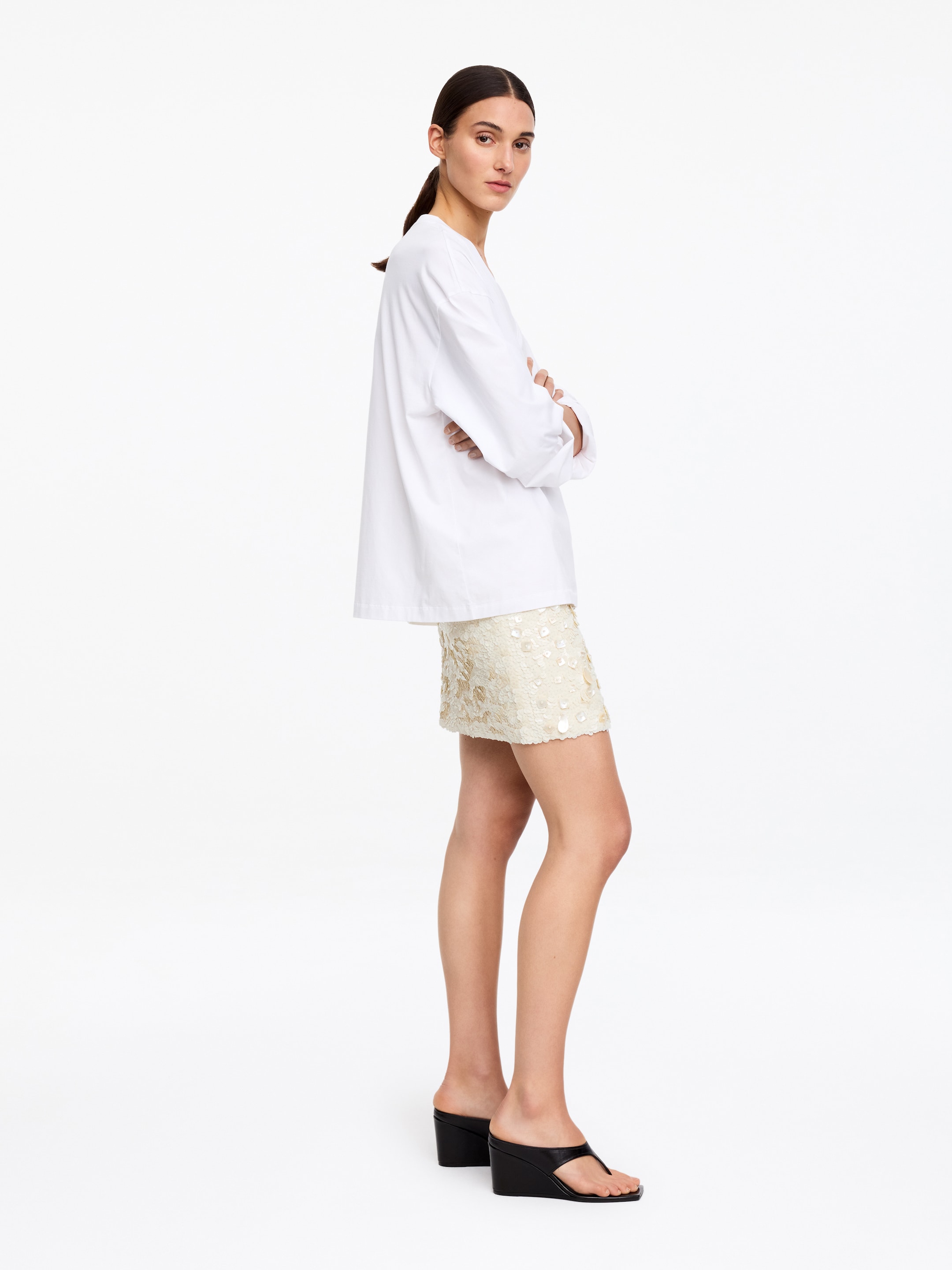 Minigonna con decorazioni - Bianco sporco - Regular fit - Women - StillMedia/Lookbook - 5