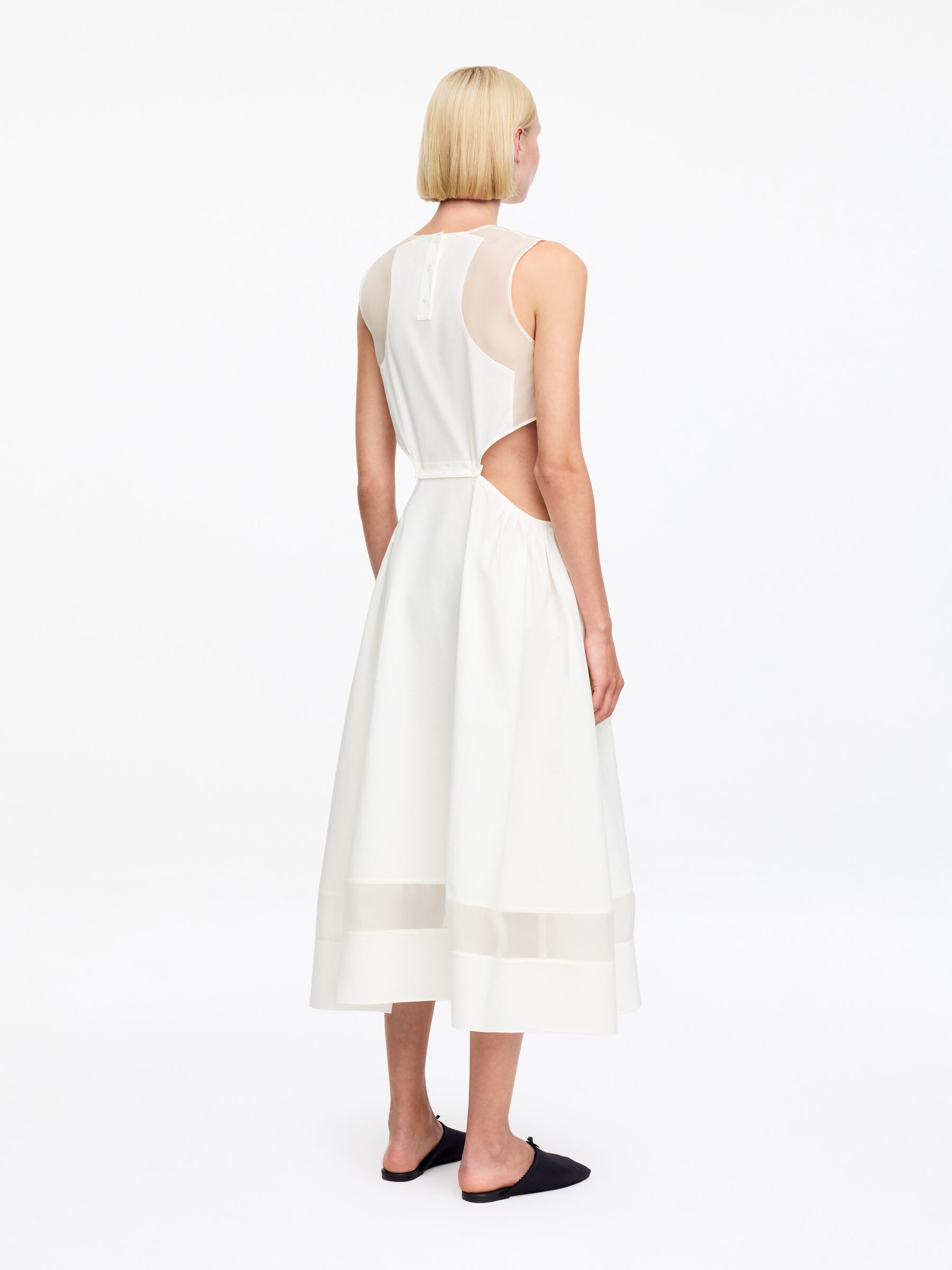 ARKET and Laila Gohar Apron Dress - Off-White - Regular fit - Women - StillMedia/Lookbook - 6