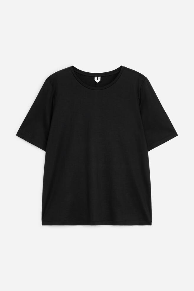 T-shirt van lyocellkatoen - Zwart/Wit - 1