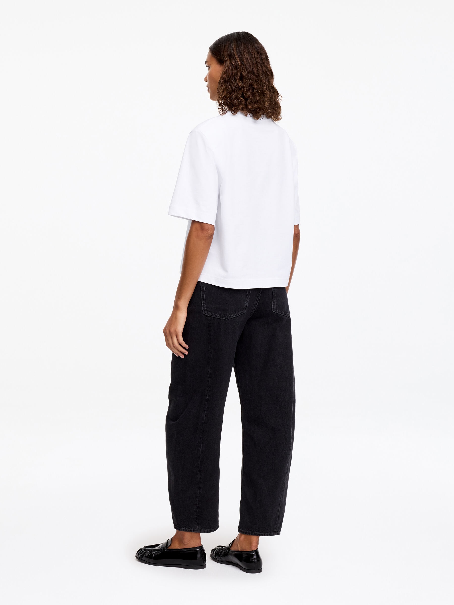T-shirt signature carré - Blanc - Relaxed fit - Femme - StillMedia/Lookbook - 20