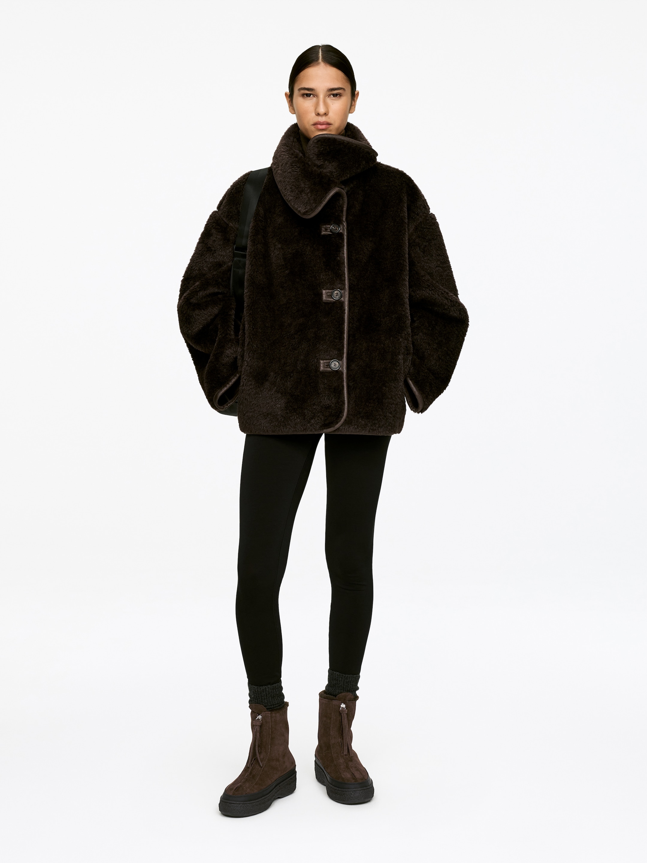 Agrandir l'image: Bottes compensées en daim - Marron foncé - FEMME | H&M CH 1