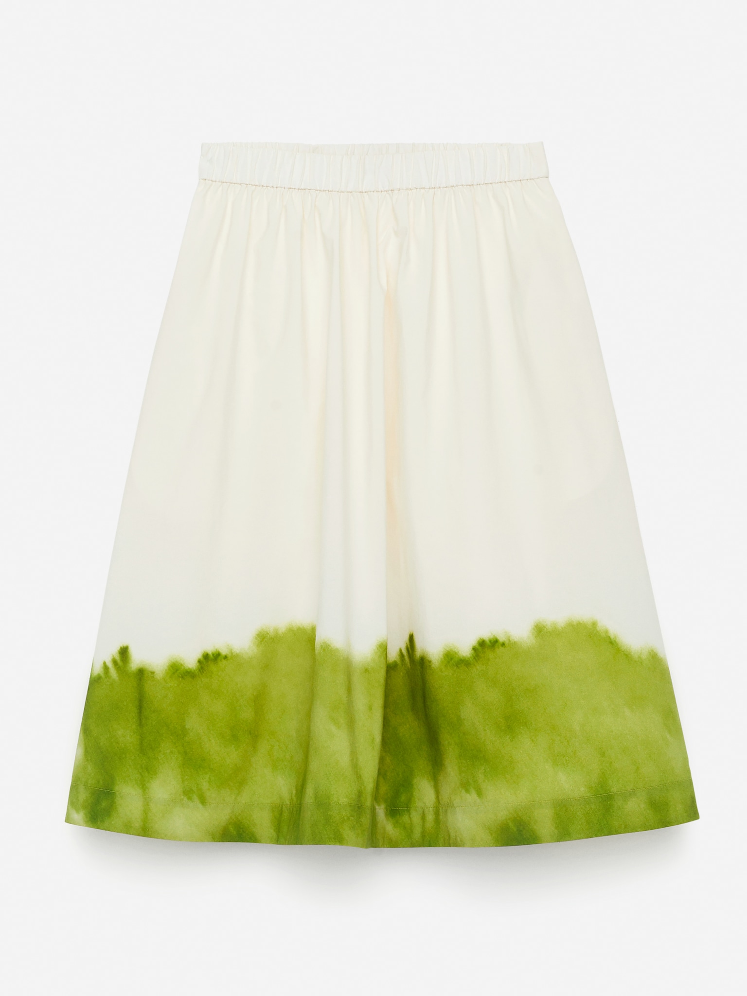 Fustă midi imprimată - Off White/Green