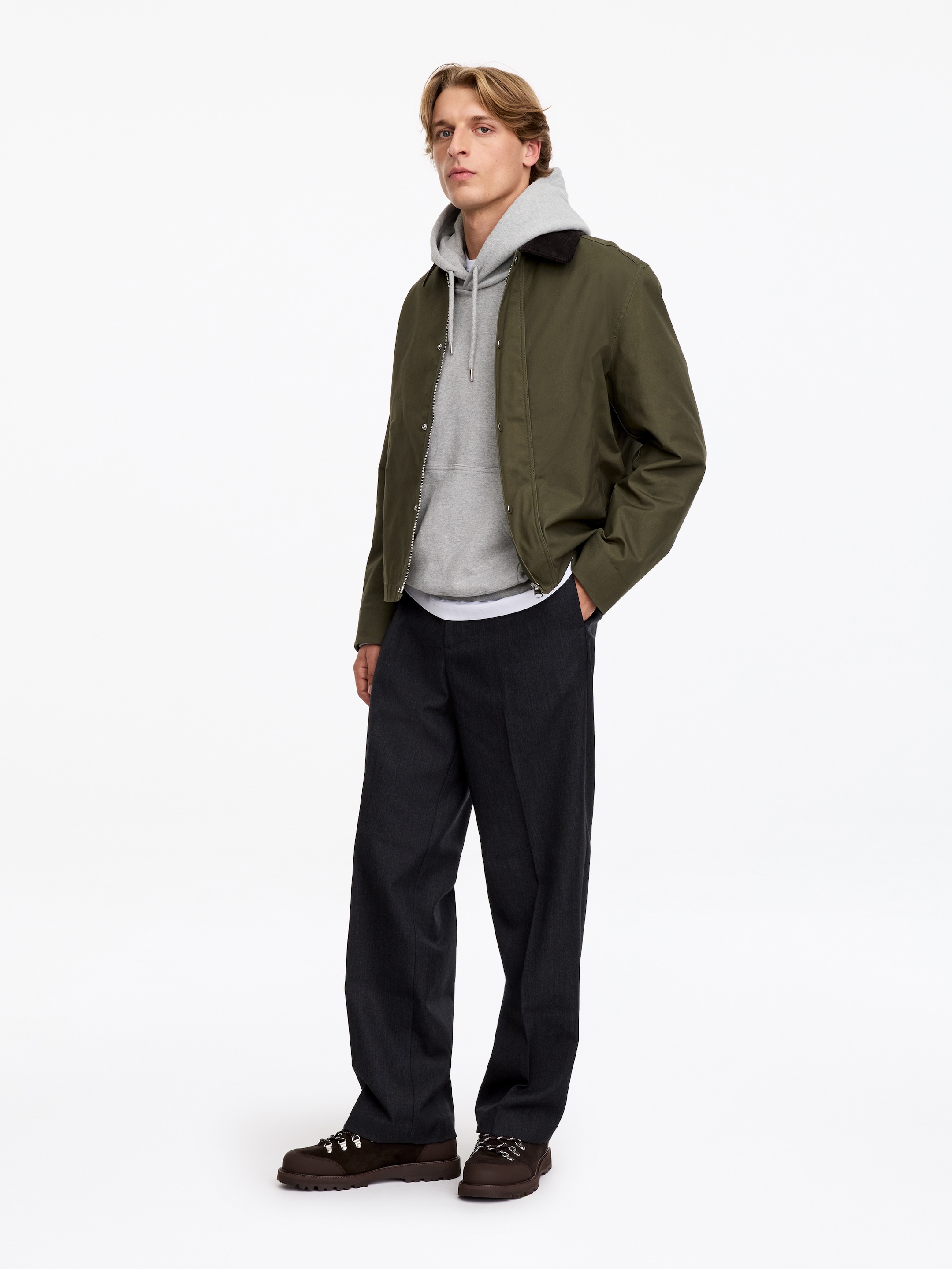Bluza z kapturem - Grey Melange - Fason normalny - men - StillMedia/Lookbook - 2