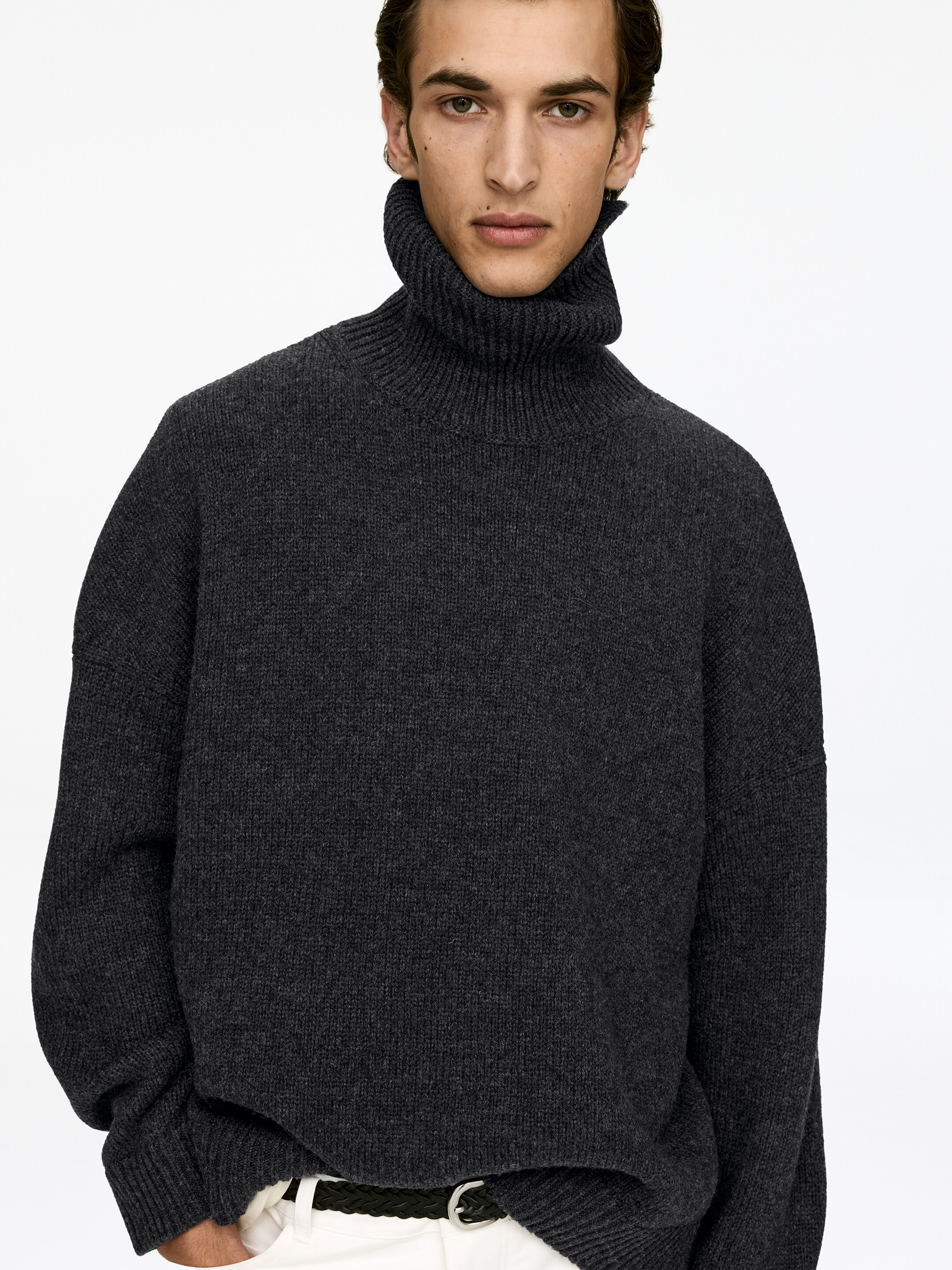 Agrandir l'image: Pull col roulé en laine - gris - HOMME | H&M FR 4
