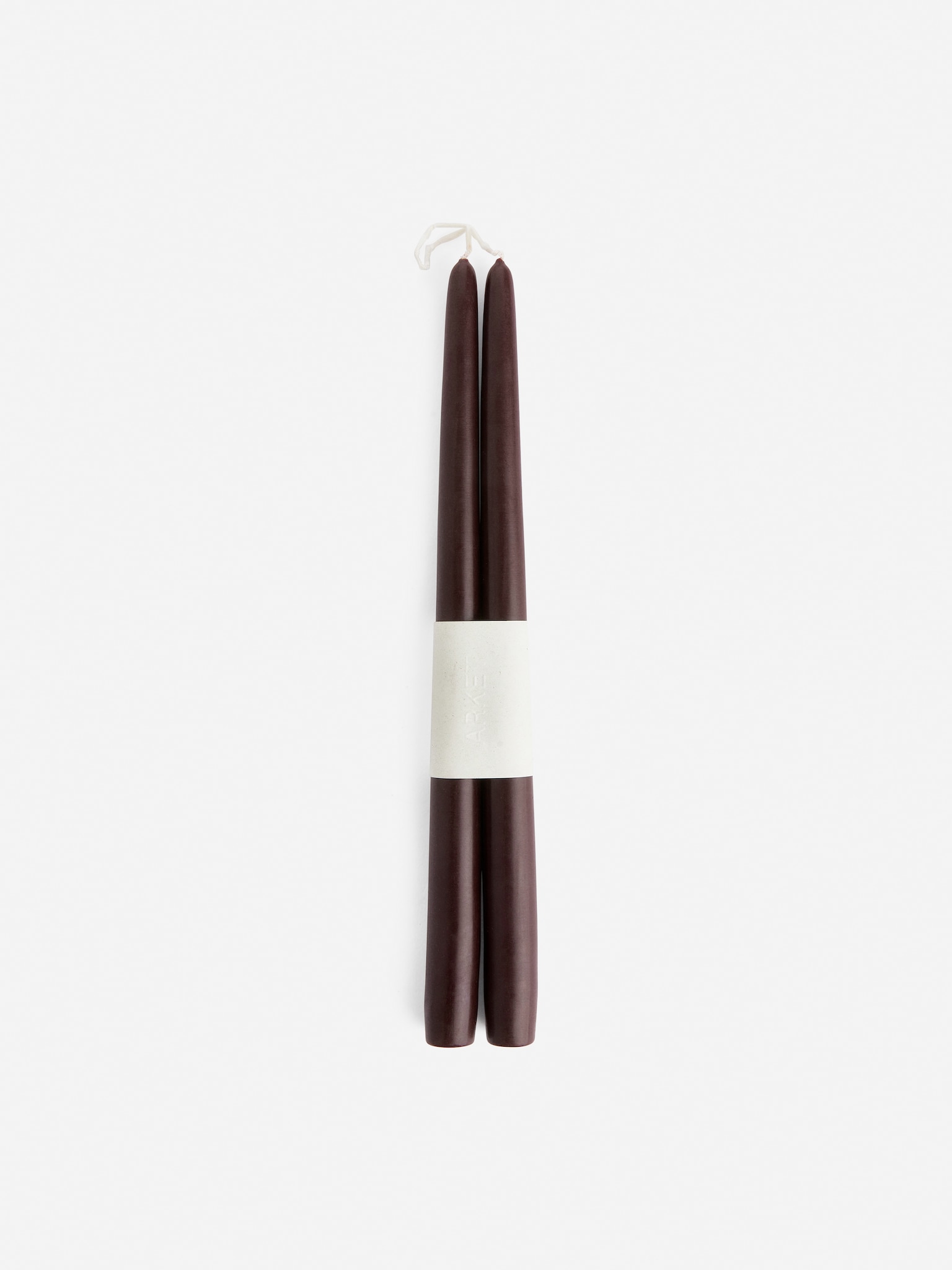 Tapered Candles Set of 2 - Burgundy/Off White
