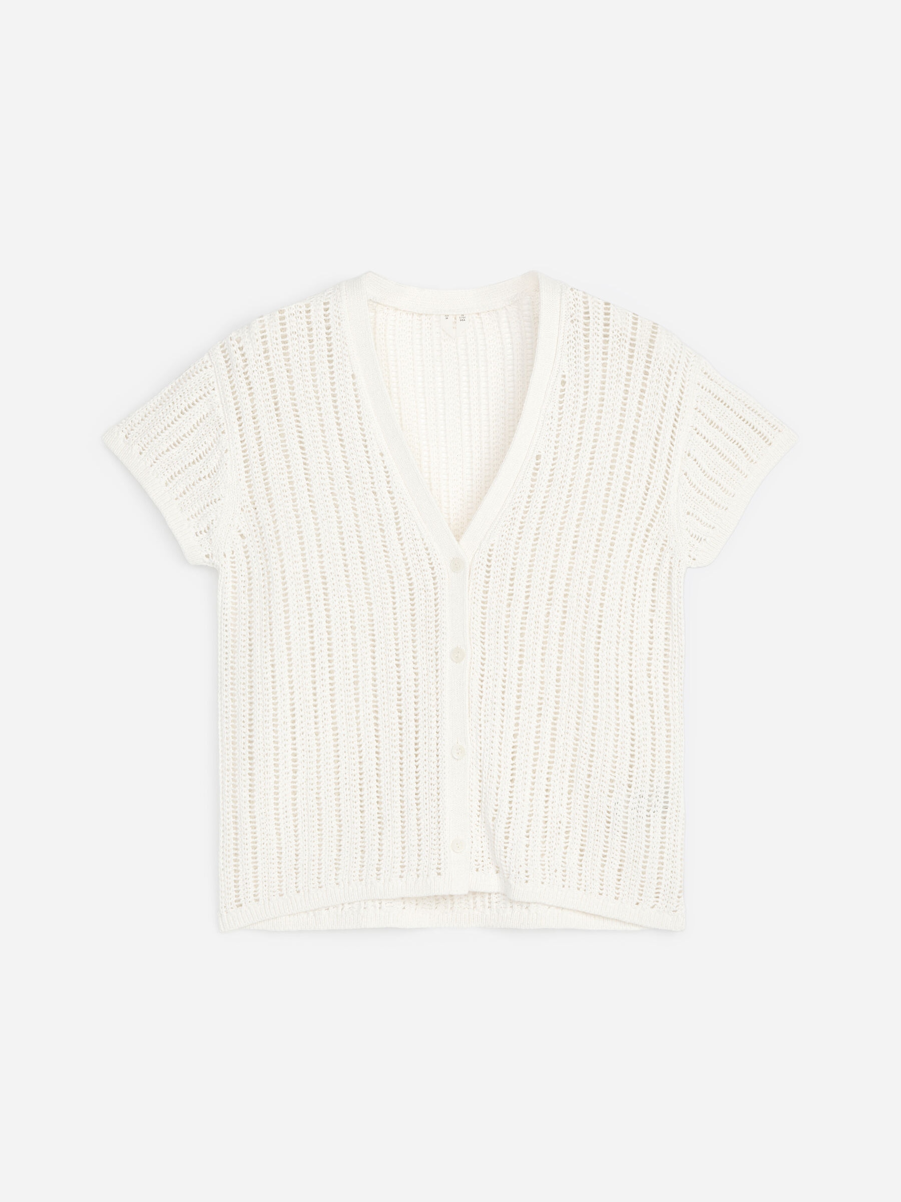 Cardigan en maille crochetée - Blanc - Regular fit - Femme - StillMedia/DescriptiveStillLife - 1