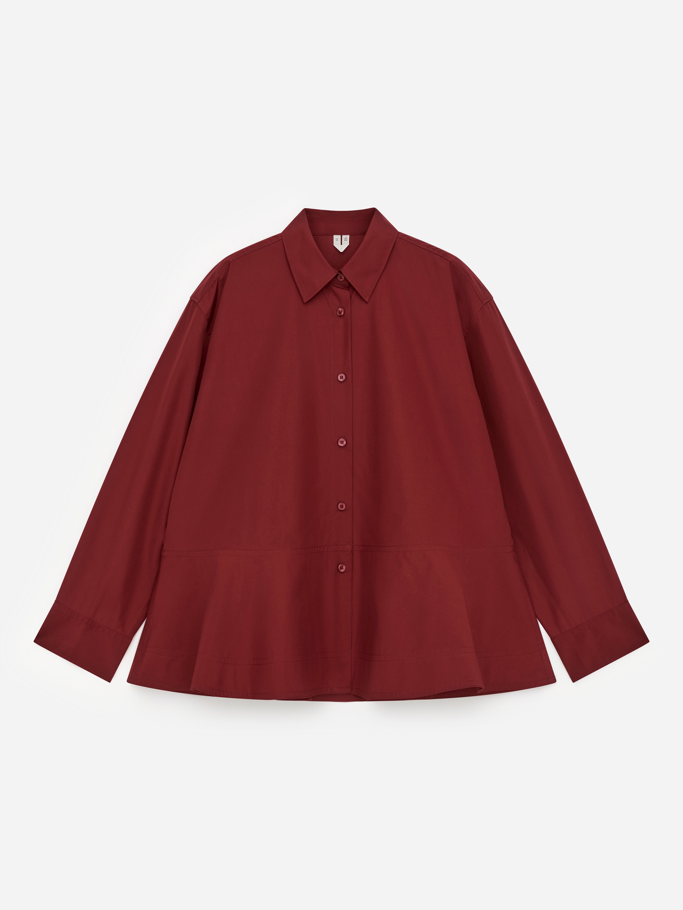 Blusa peplum de algodón - Rojo oscuro