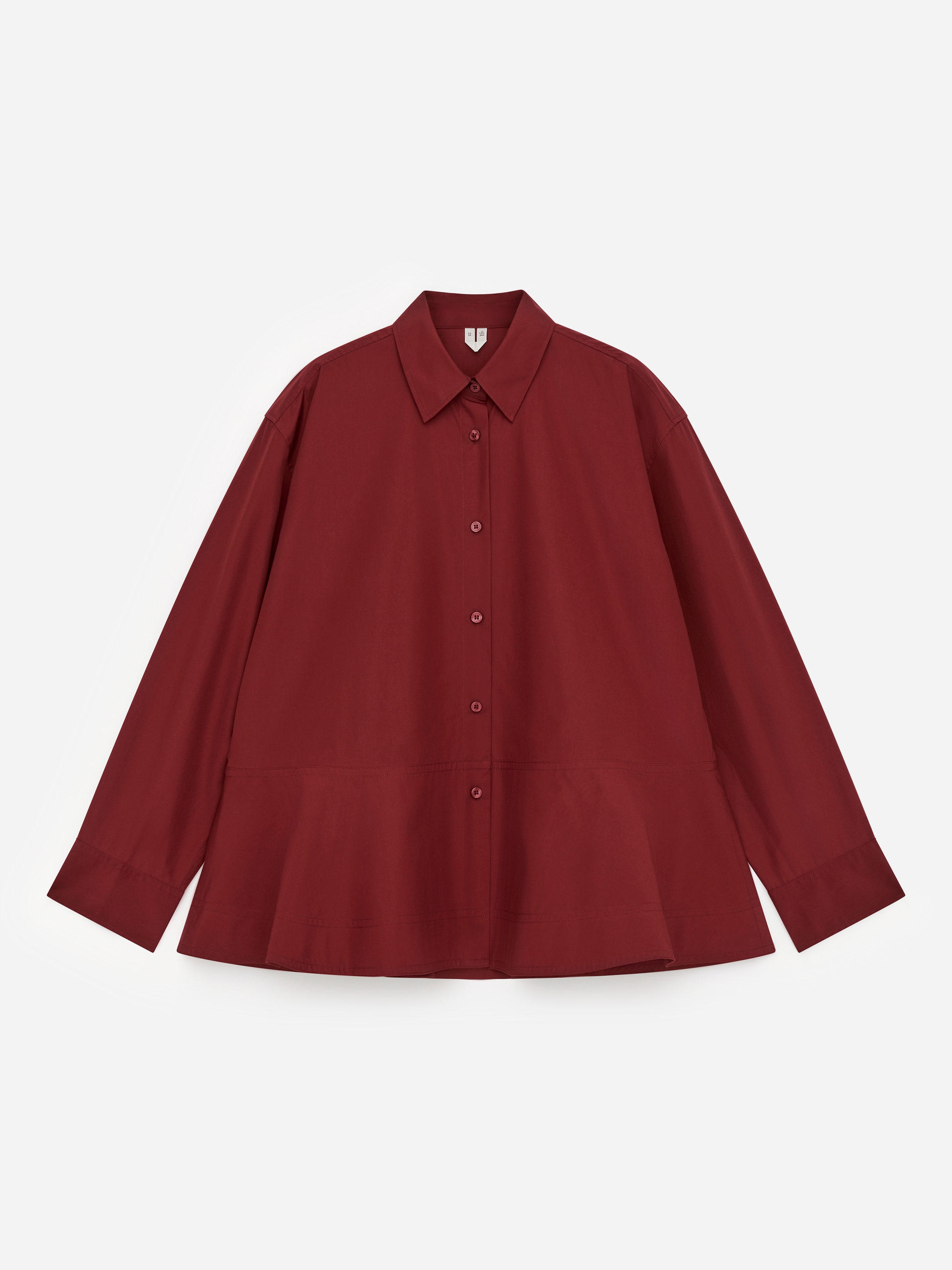 Cotton Peplum Blouse - Dark Red - Regular fit - Women - StillMedia/DescriptiveStillLife - 2