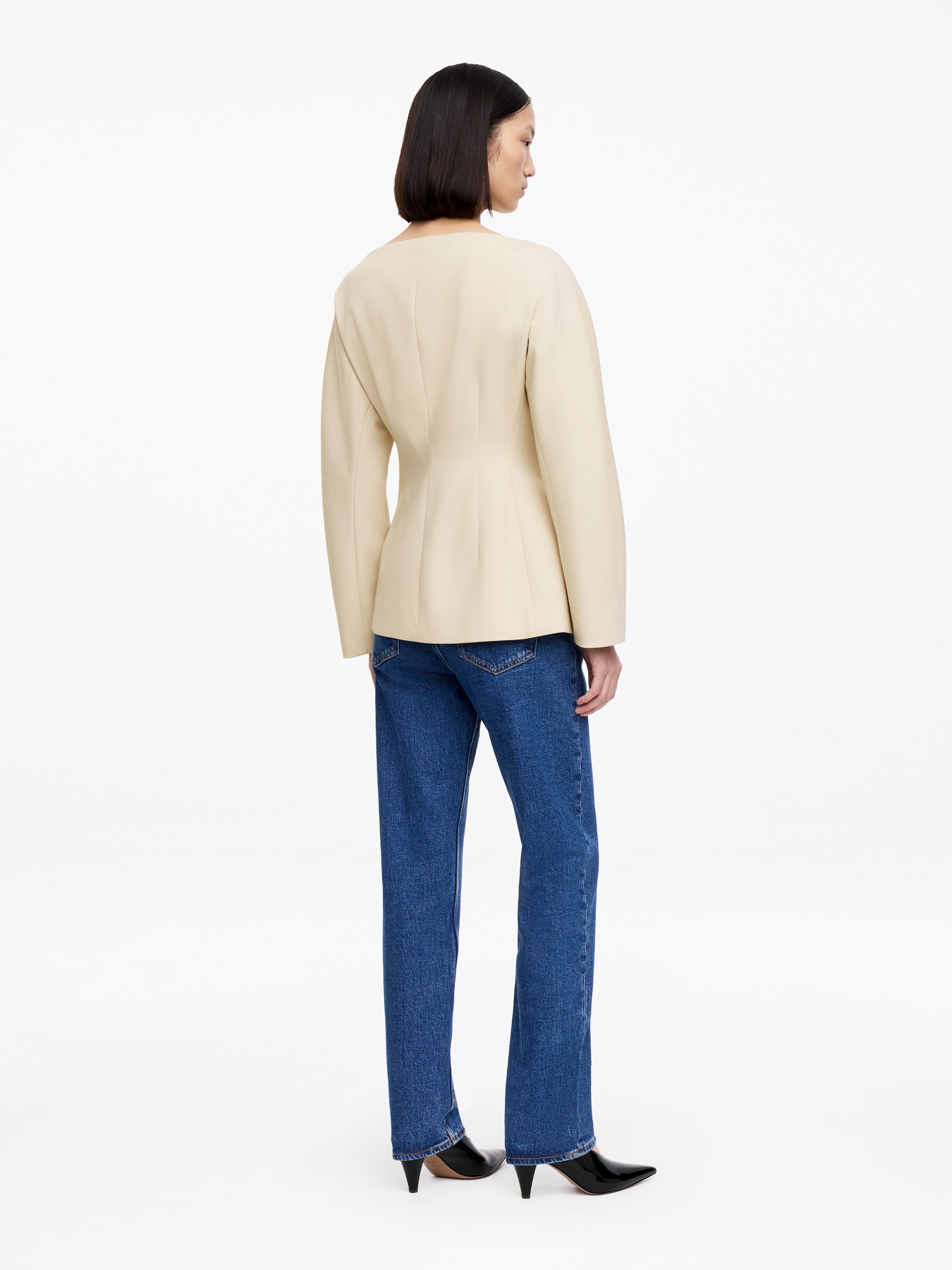 Blazer con scollo aperto - Beige - Slim fit - Women - StillMedia/Lookbook - 9