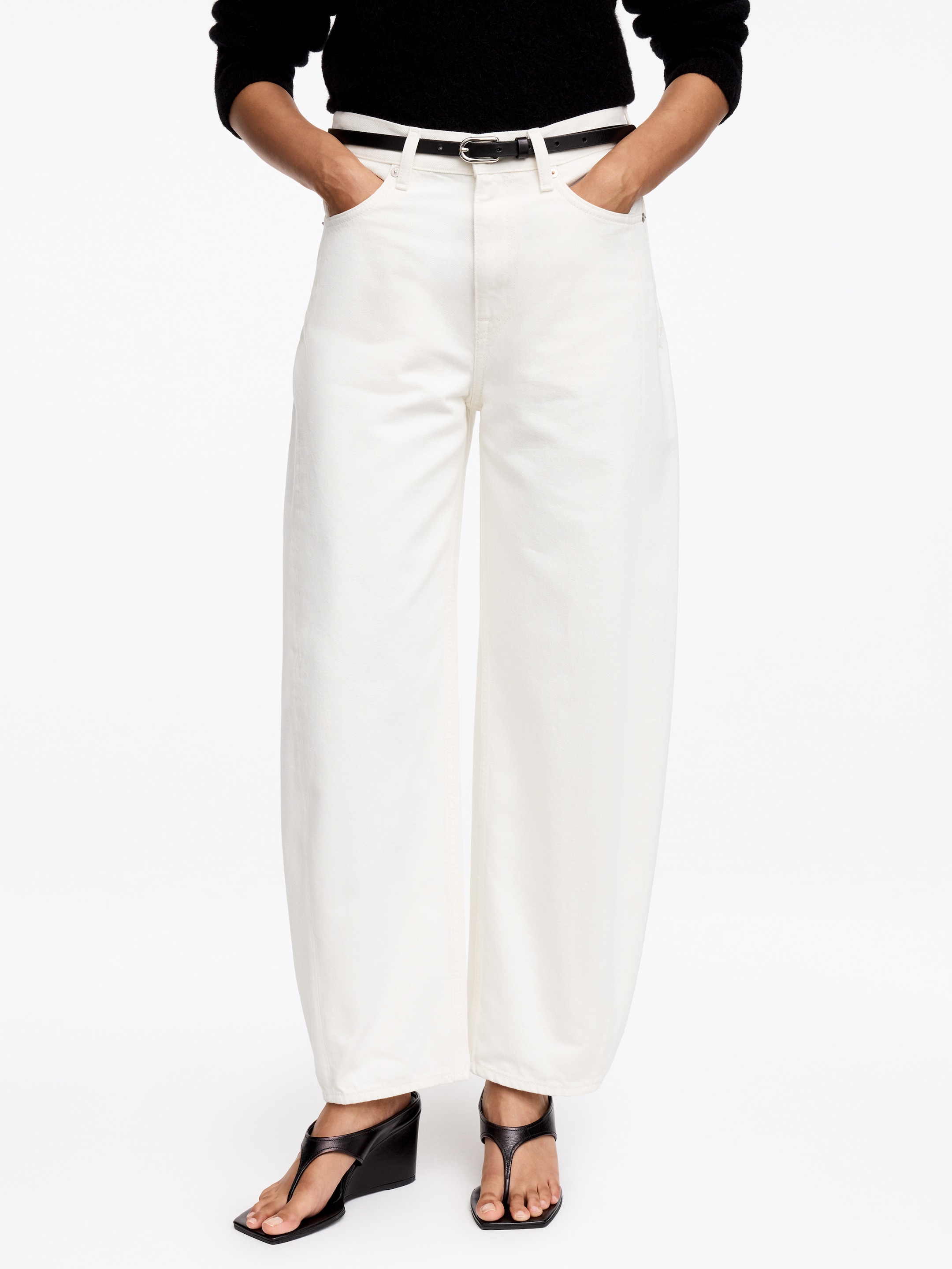 Vaqueros de pernera barril BLOOM - Blanco - Corte relajado - Women - StillMedia/Lookbook - 3