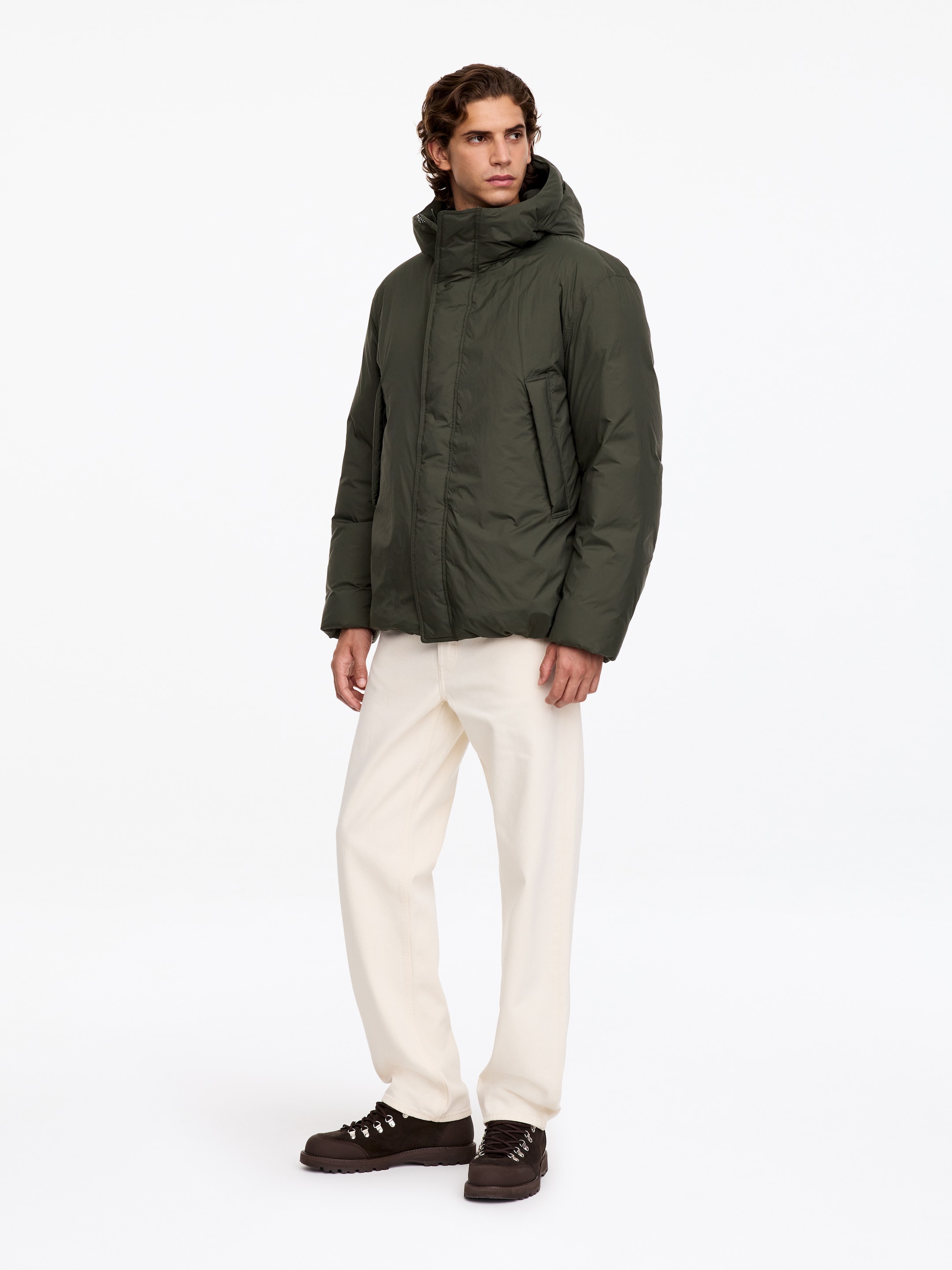 Giacca con cappuccio Re:Down - Verde kaki - Regular fit - men - StillMedia/Lookbook - 6