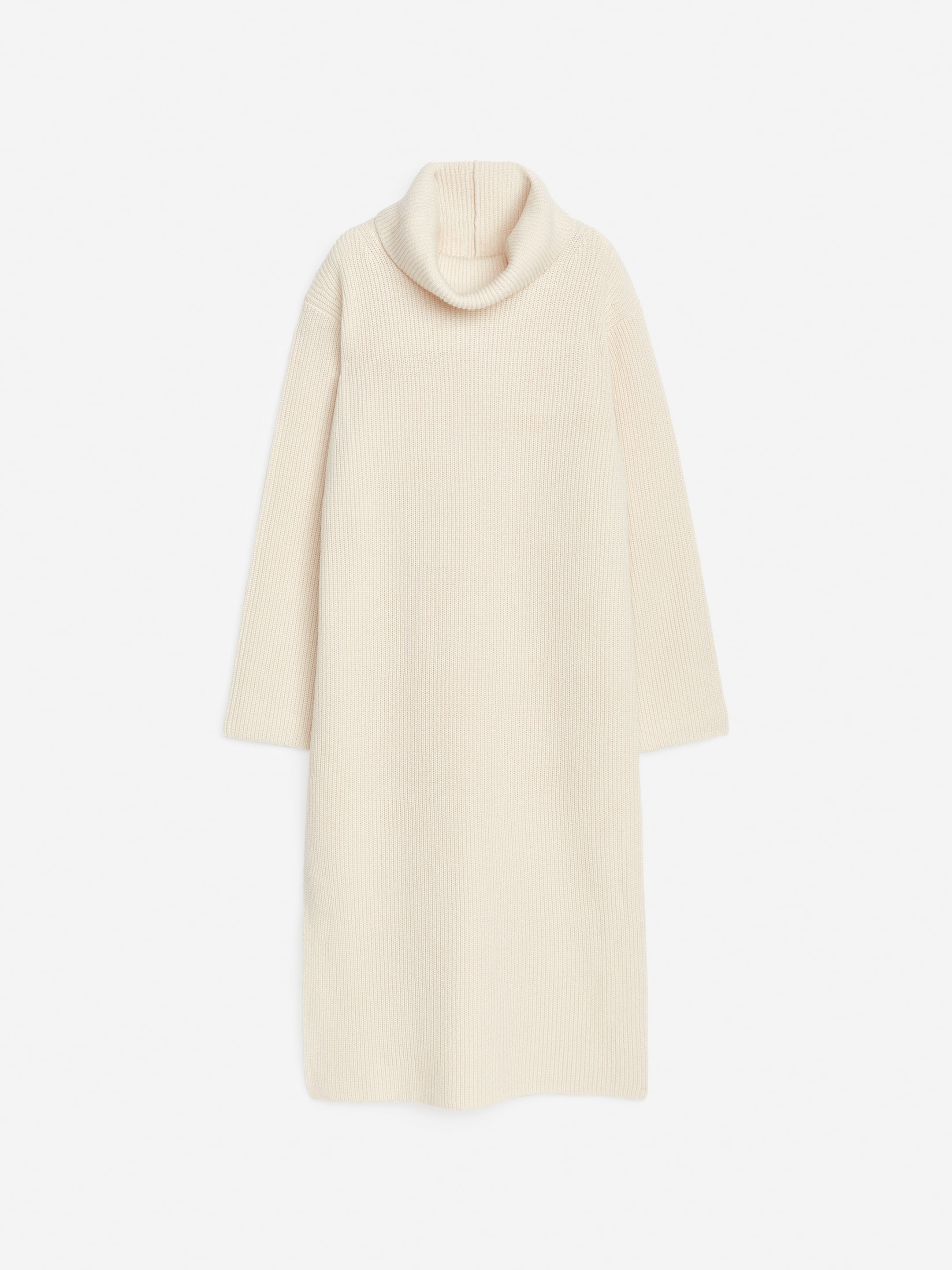 Robe en laine à col roulé - Blanc cassé - Loose fit - Femme - StillMedia/DescriptiveStillLife - 1
