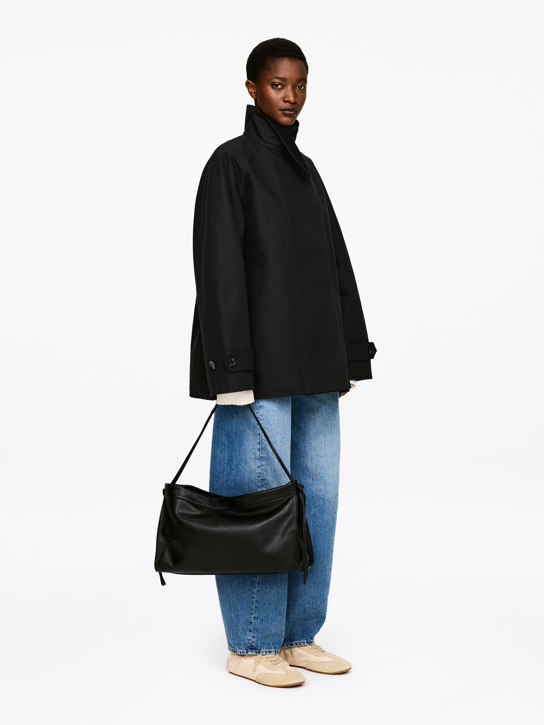 Corduroy-Collar Jacket - Black - Loose fit - Women - StillMedia/Lookbook - 7