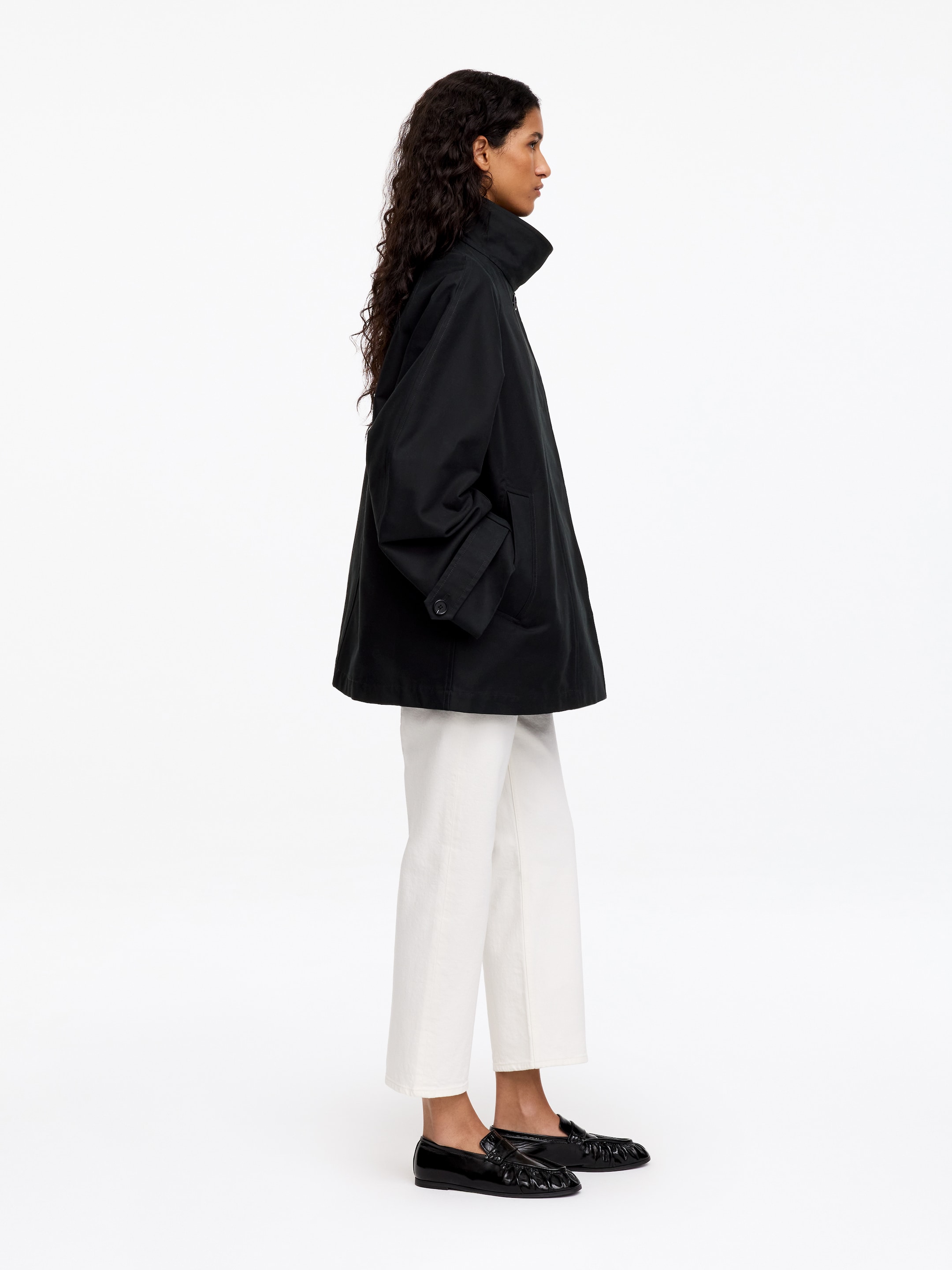 Jacke mit Cordkragen - Schwarz - Loose Fit - women - StillMedia/Lookbook - 17