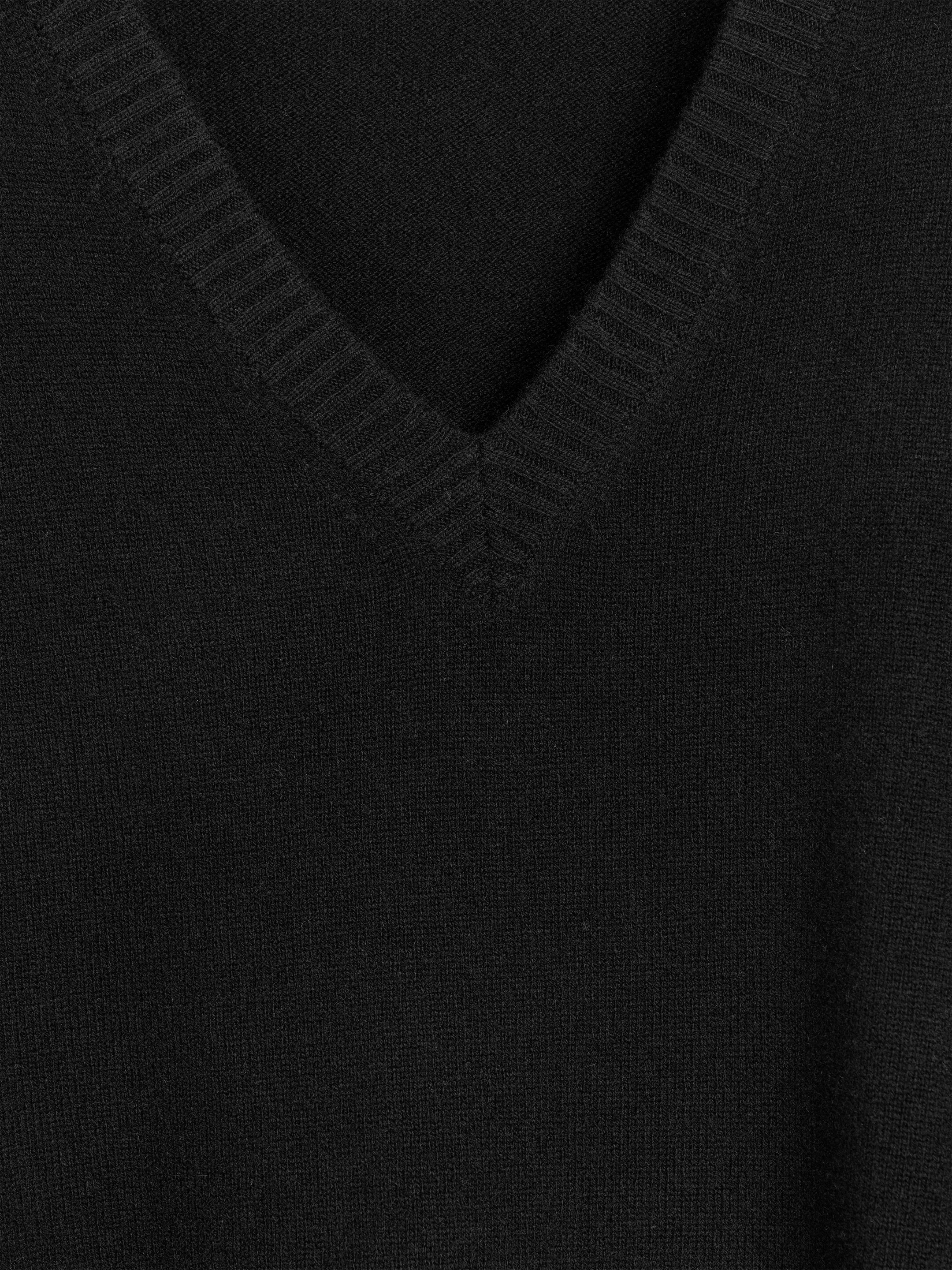 Robe en laine à col en V - Noir - Loose fit - Femme - StillMedia/DescriptiveDetail - 1