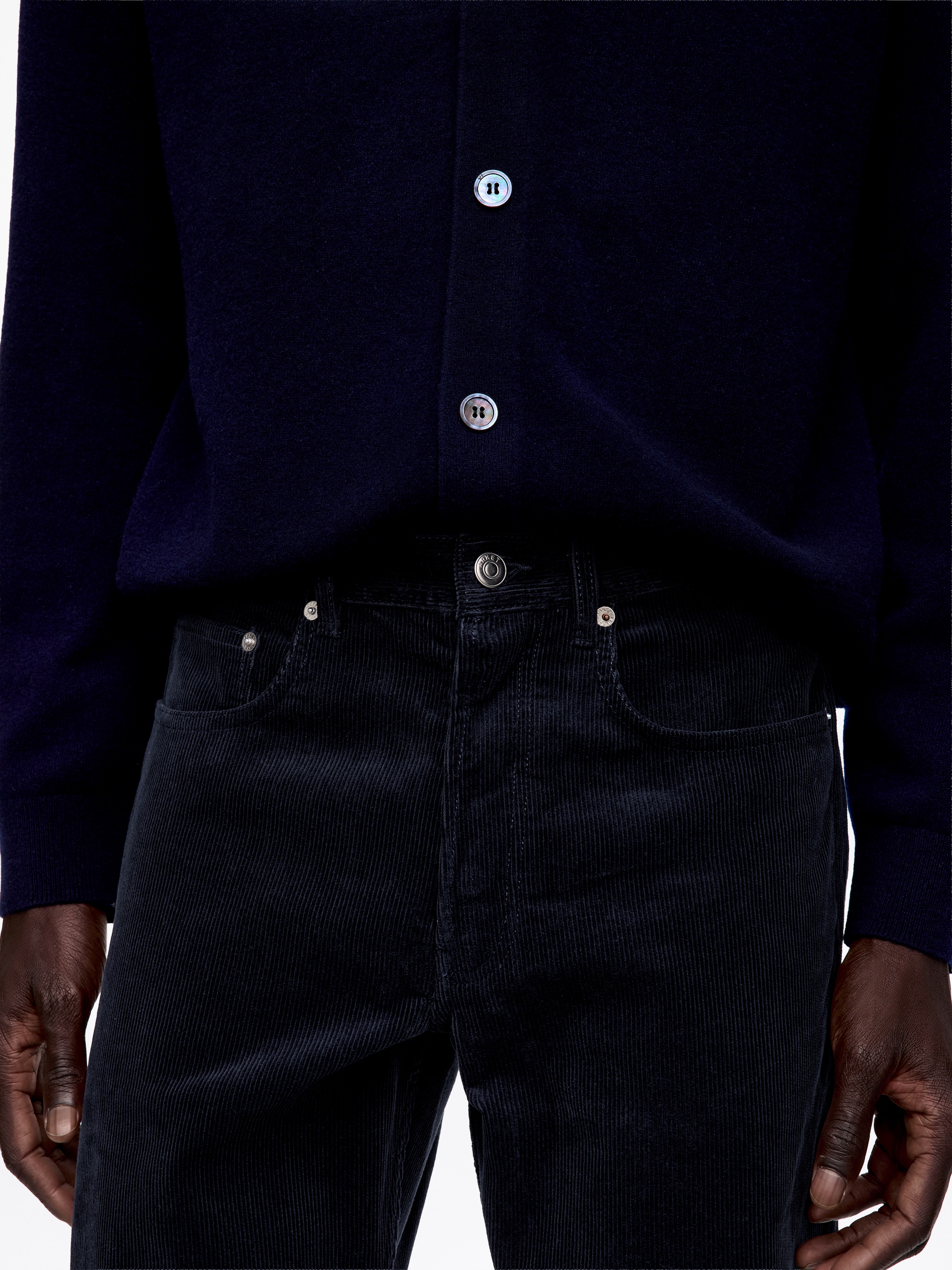 Pantalones de pana rectos OCEAN de corte amplio - Azul oscuro - Corte holgado - Men - StillMedia/Lookbook - 4