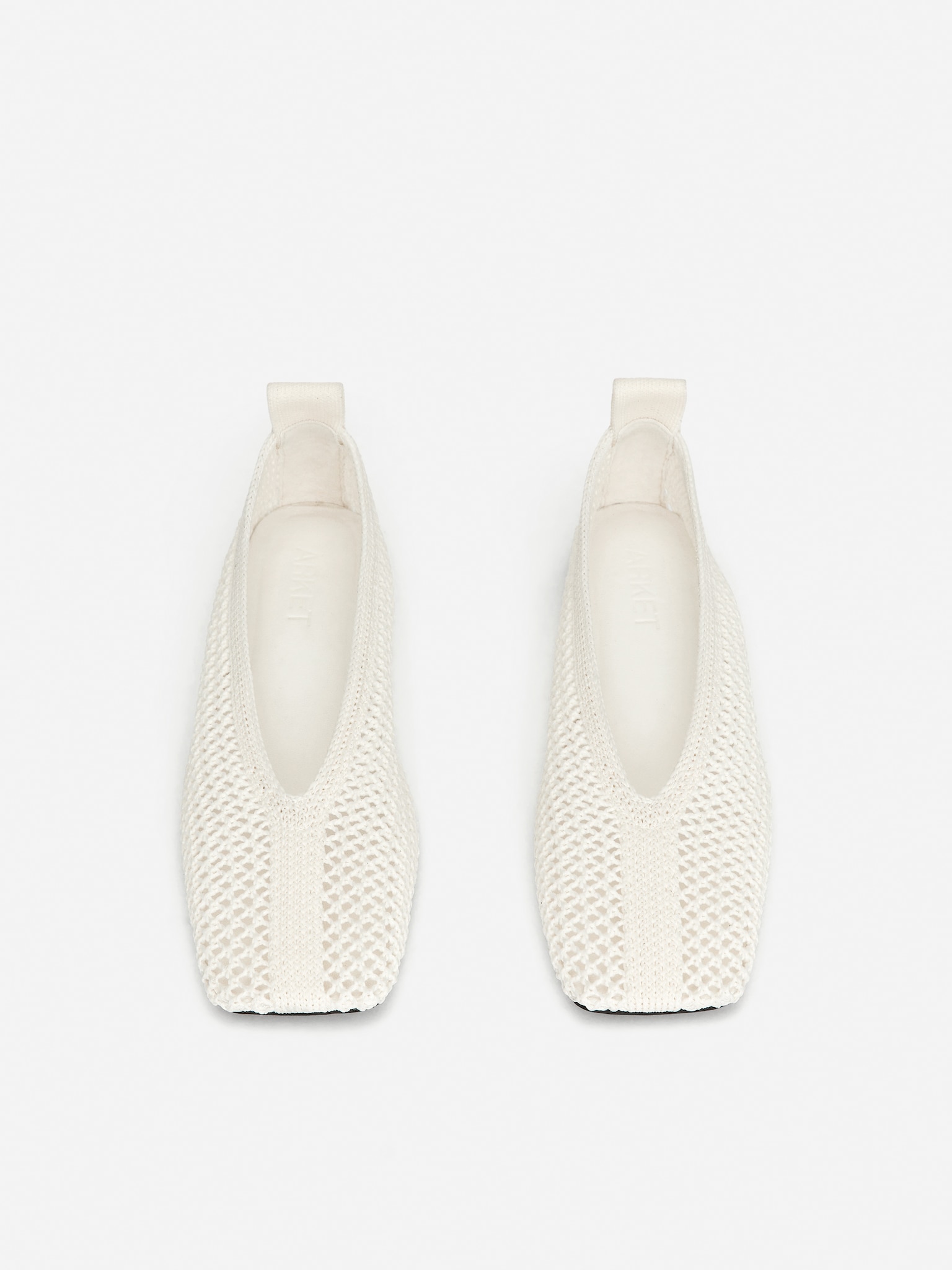 Ballerines en maille - Blanc cassé/Noir/Rouille - 5