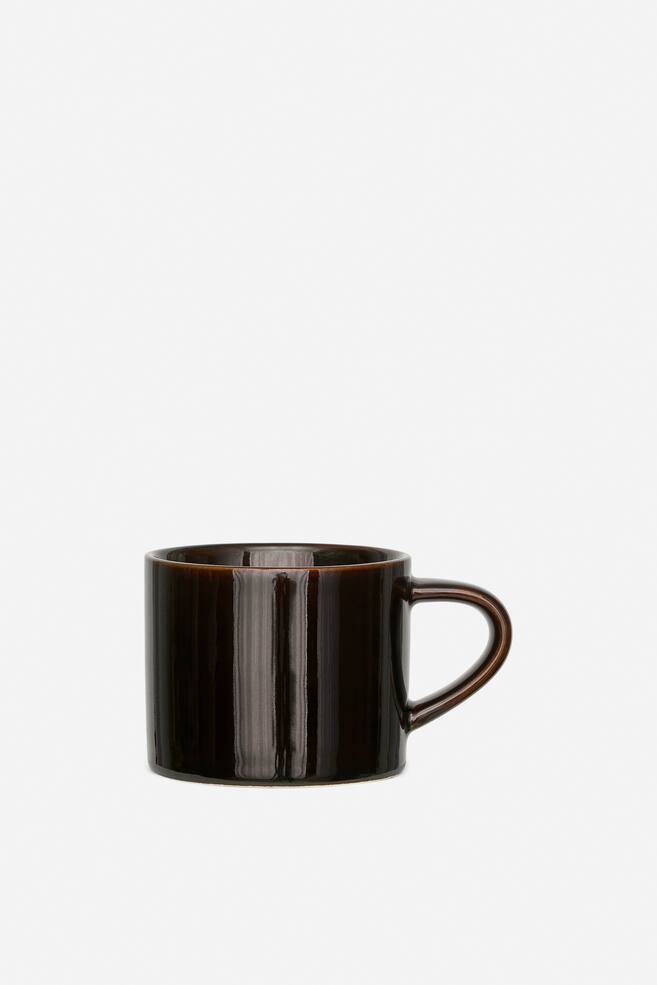 Stoneware Cup - Dark Brown/Blue/Off White/Light Green/Beige/Crackled/Off White/Black - 1