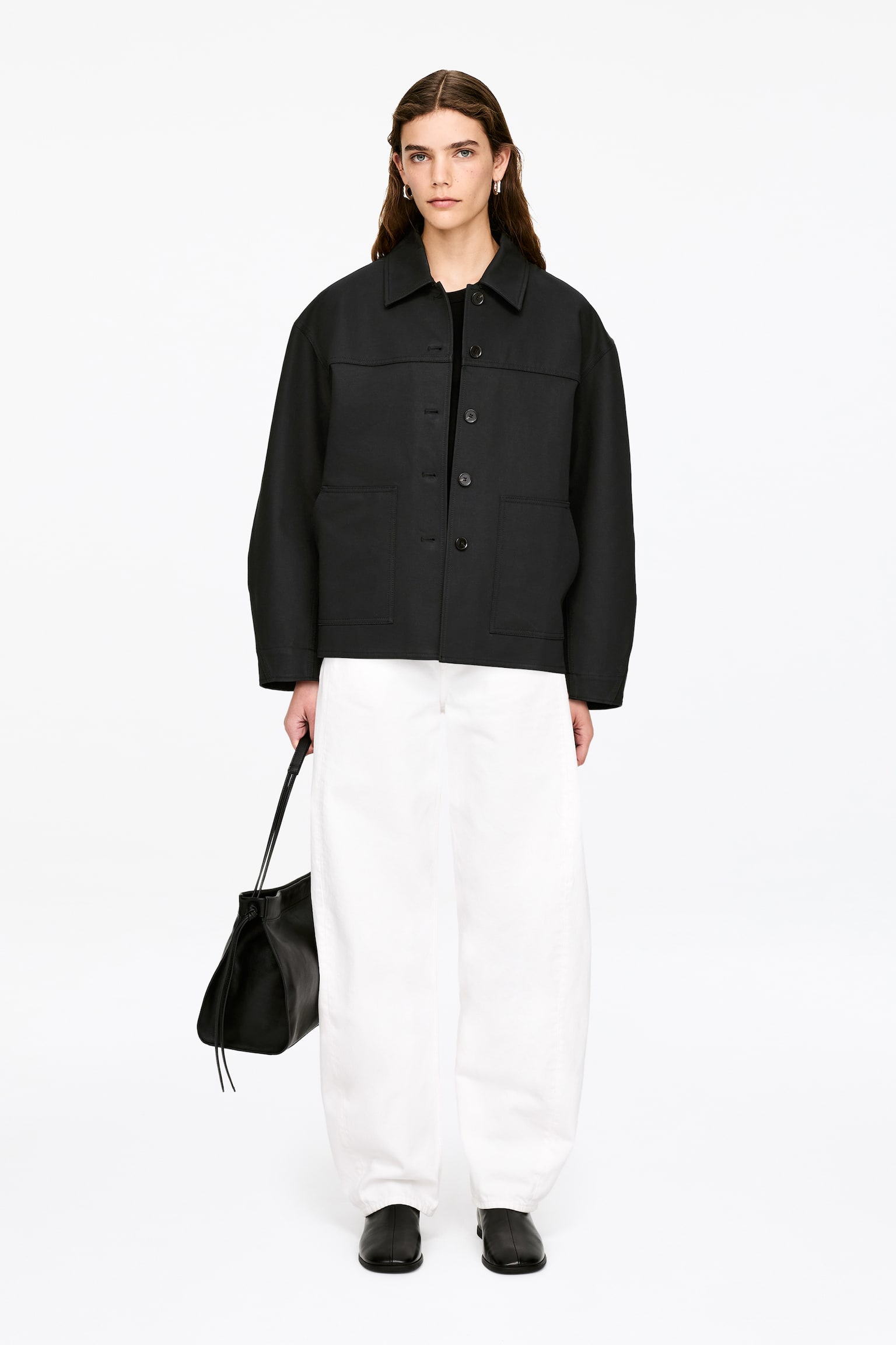 Overshirt met structuur - Zwart - 1