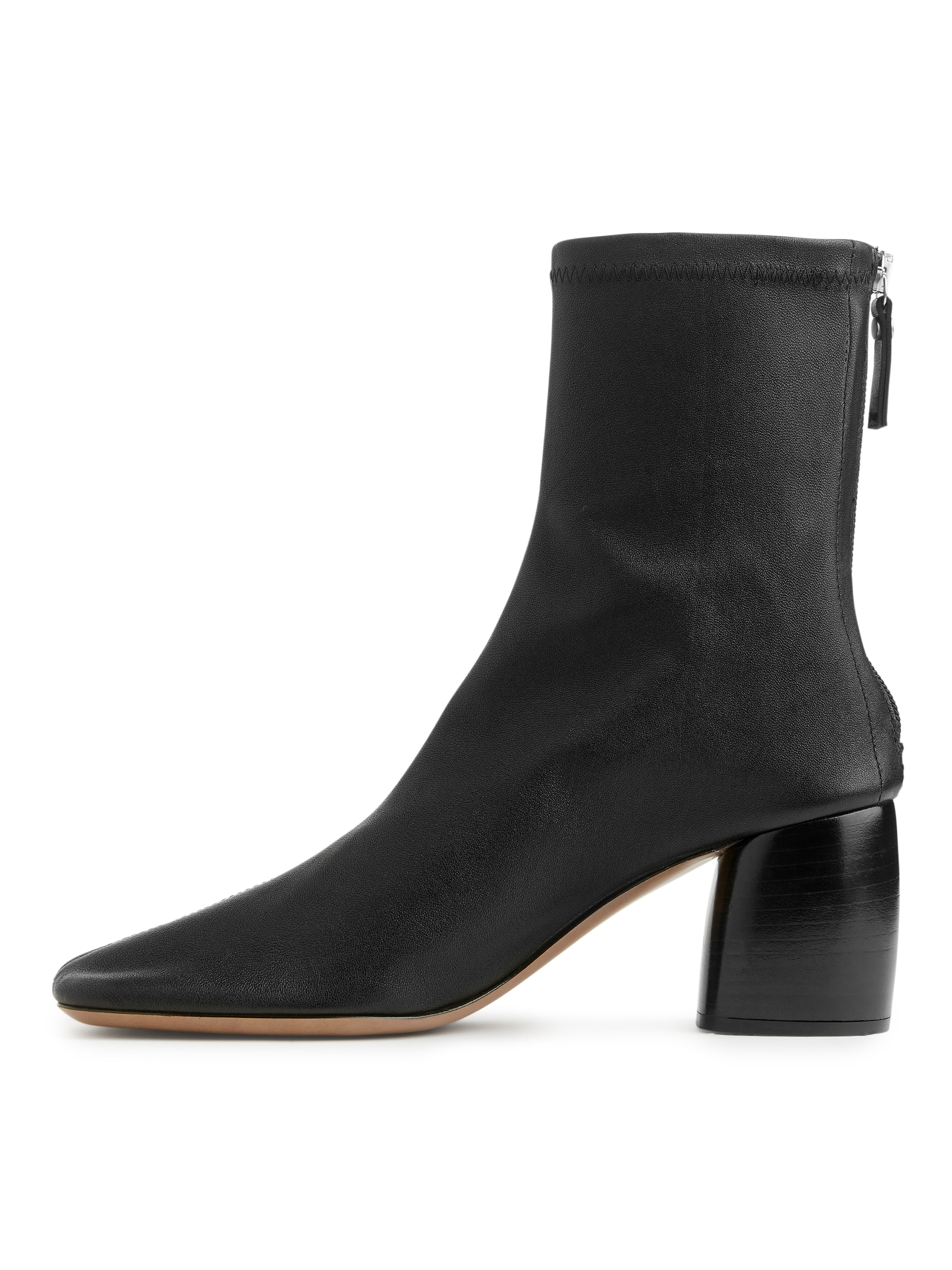 Stretch-Leather Sock Boots - Black - Women - StillMedia/DescriptiveStillLife - 3
