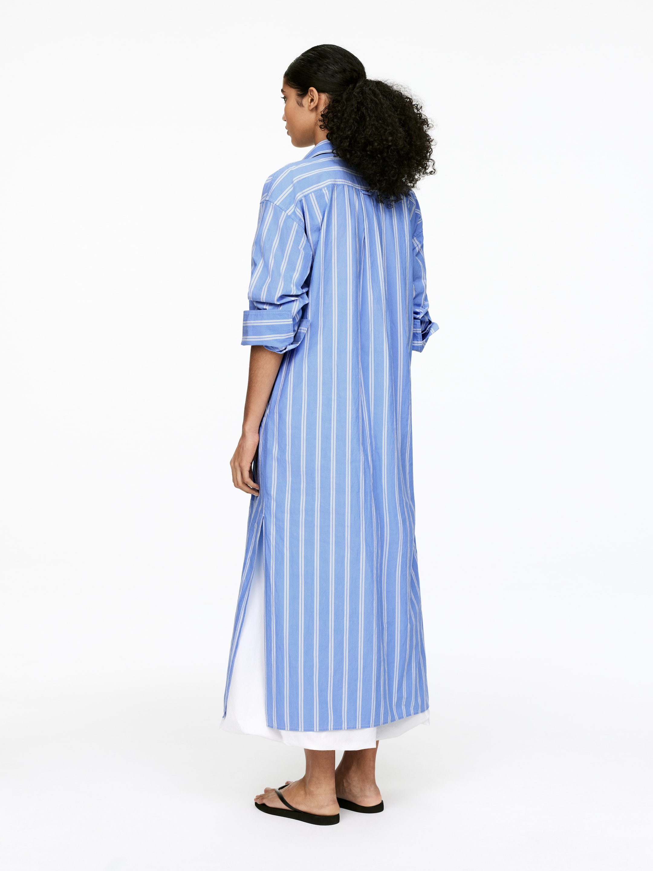 Zobraziť väčší obrázok: Bavlnené košeľové šaty - Modrá/Biela - ŽENY | H&M SK 4