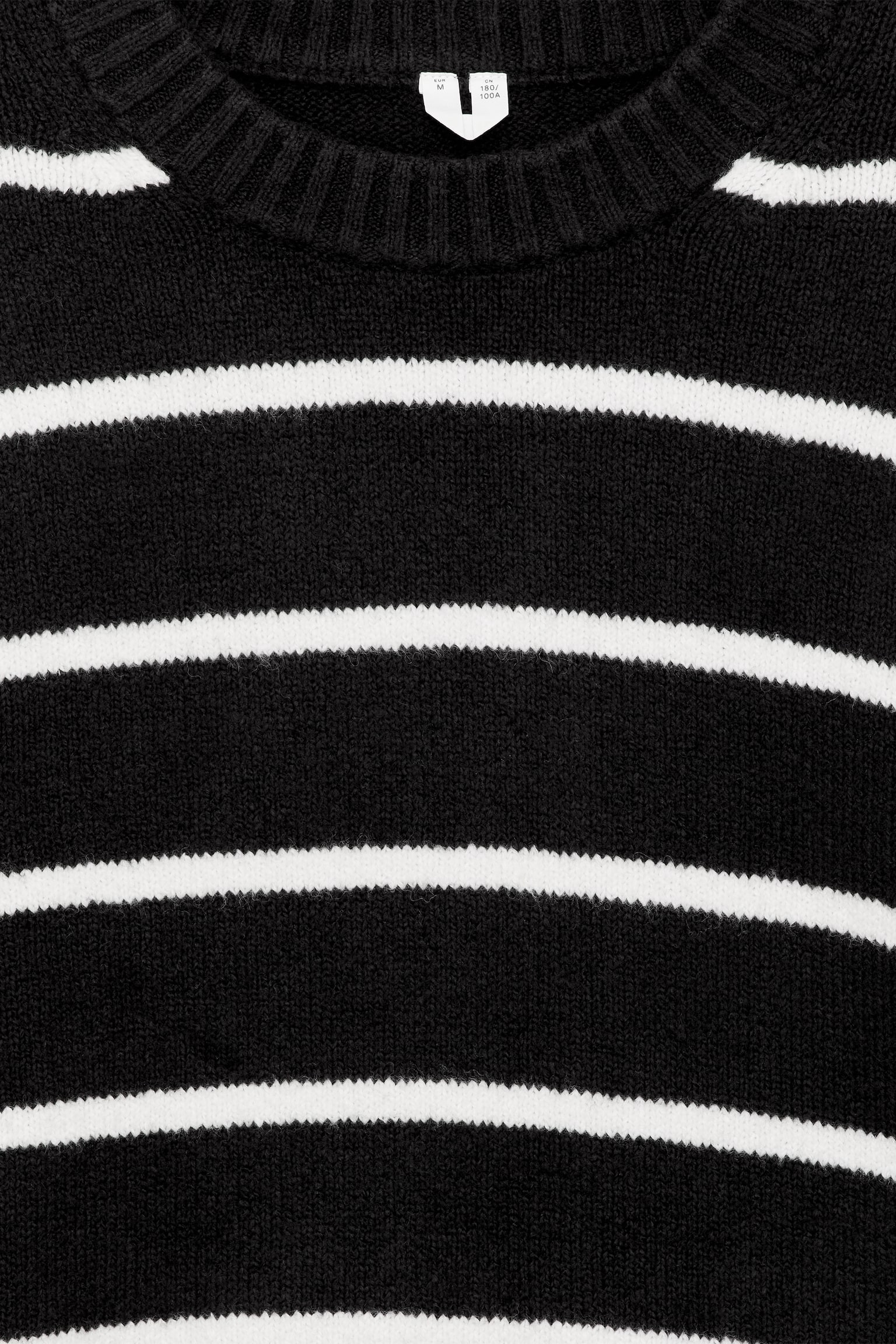 Ruimvallende trui van een katoenmix - Zwart/wit/Gebroken wit/rood - 6