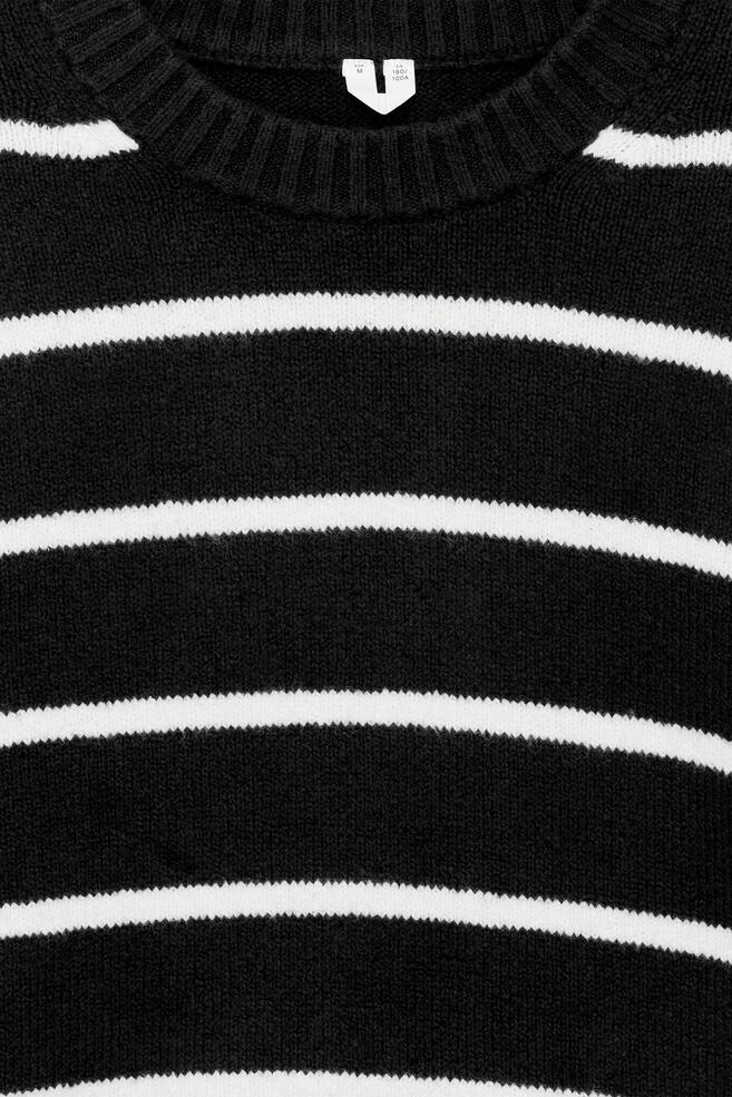 Lockerer Pullover aus Baumwollmischgewebe-Schwarz/Weiß - 6