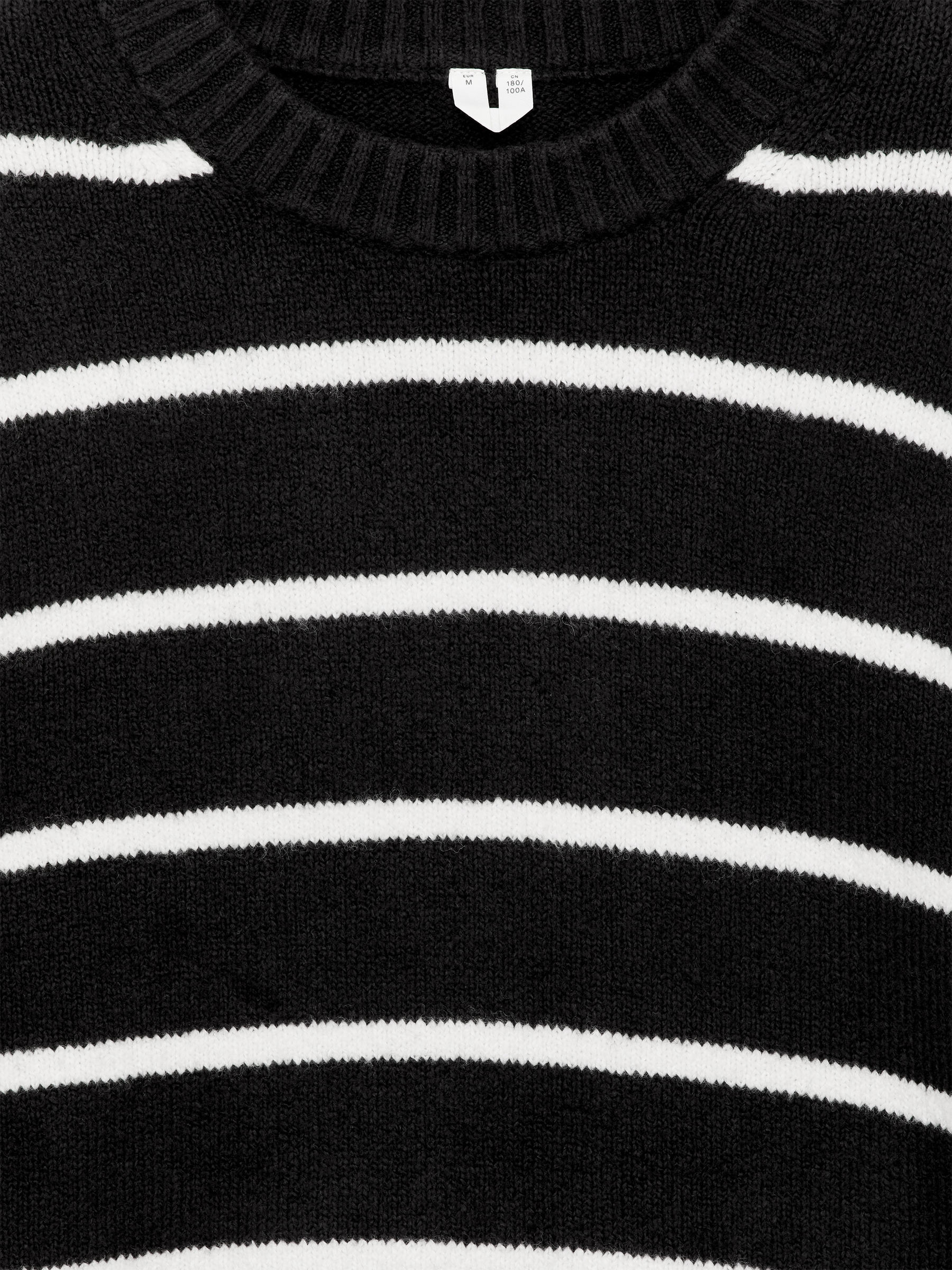 Relaxed Cotton Blend Jumper - Black/White - Relaxed fit - Men - StillMedia/DescriptiveDetail - 2
