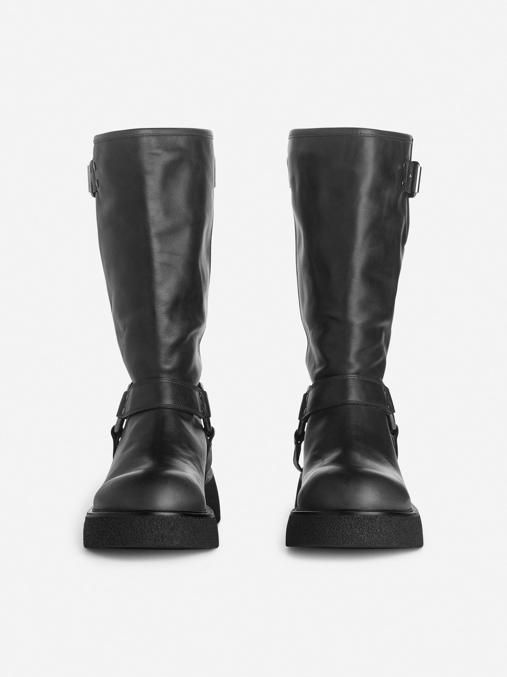 View larger image: Leather Biker Boots - Black - Ladies | H&M GB 2