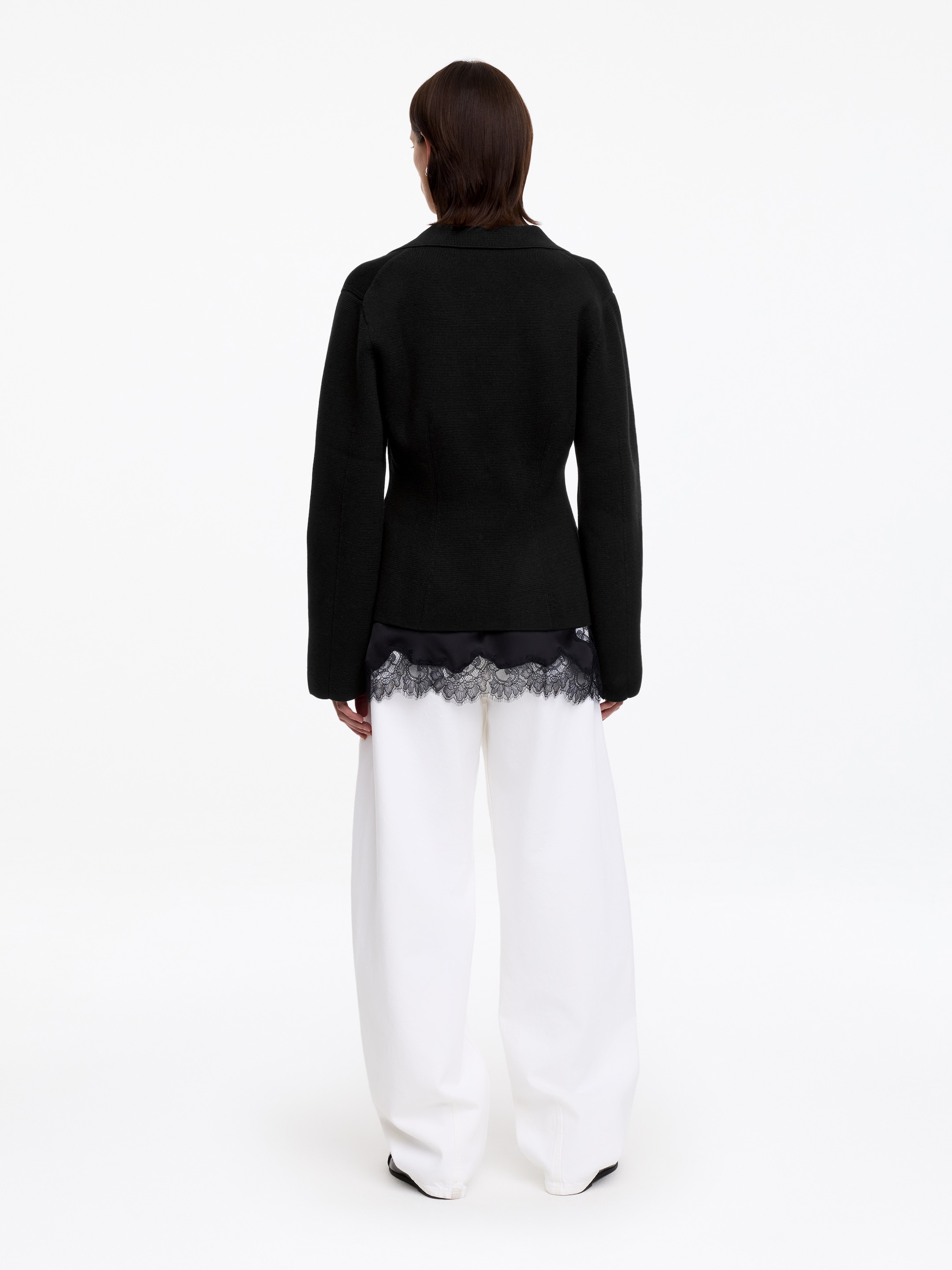 Veste en maille en laine et coton - Noir - Regular fit - Femme - StillMedia/Lookbook - 7